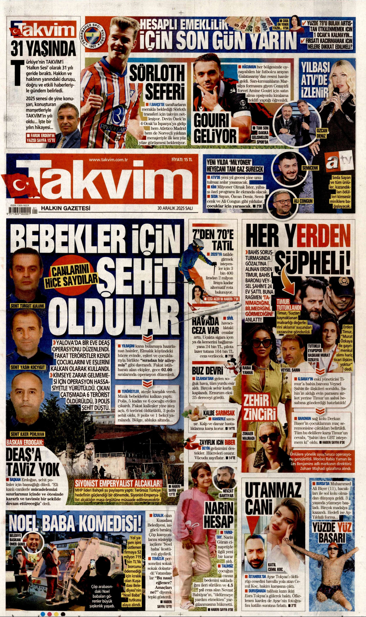 Takvim - 30.12.2025