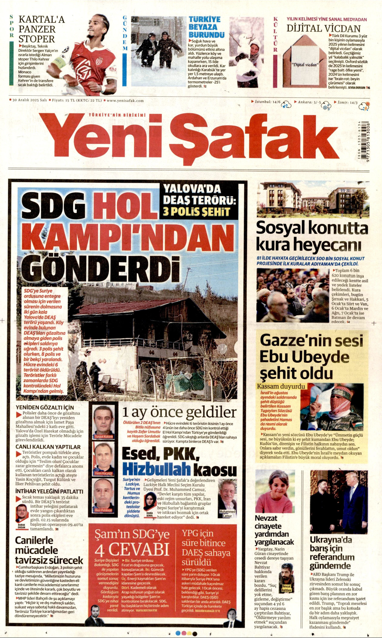 Yeni Şafak - 30.12.2025