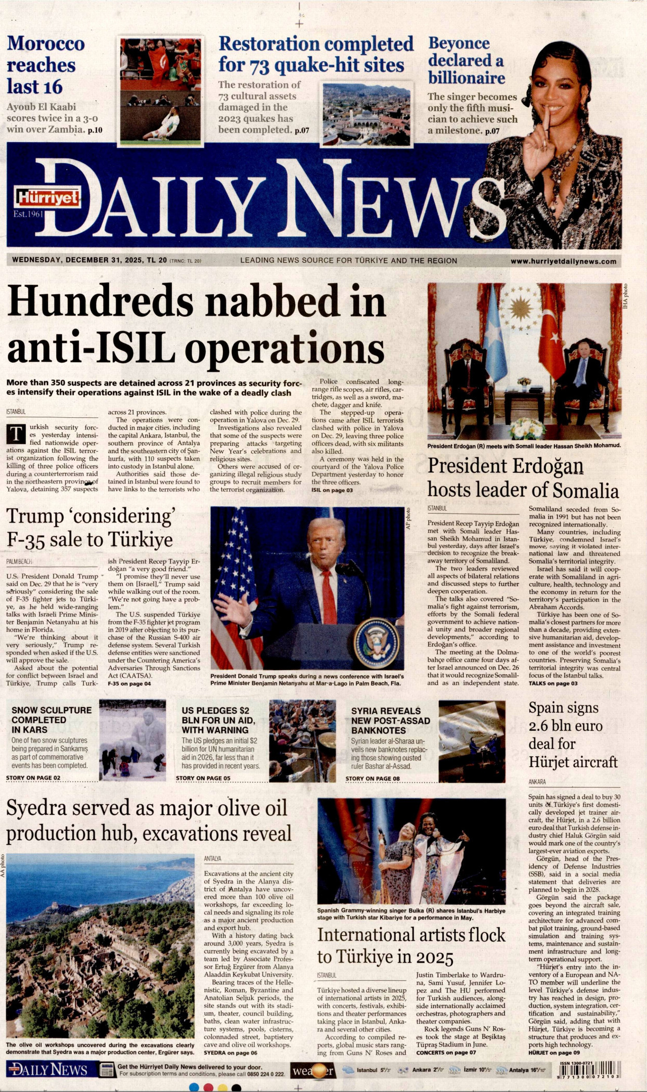 Hürriyet Daily News - 31.12.2025