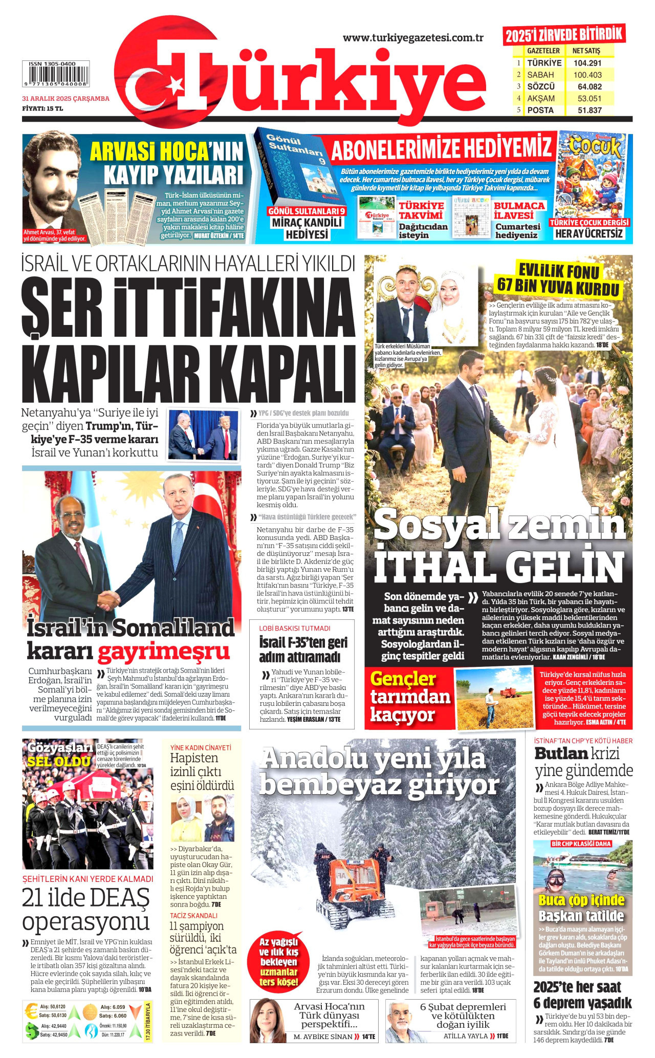Türkiye Gazetesi - 31.12.2025