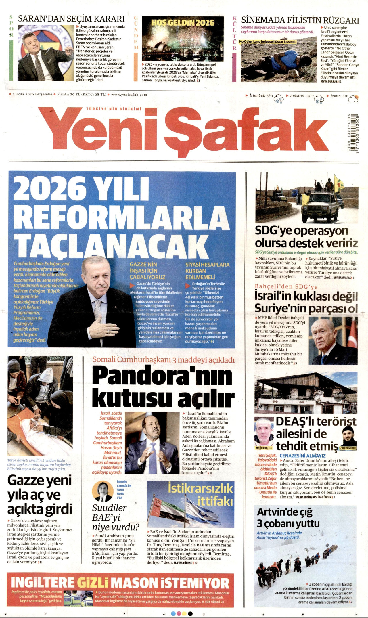 Yeni Şafak - 01.01.2026