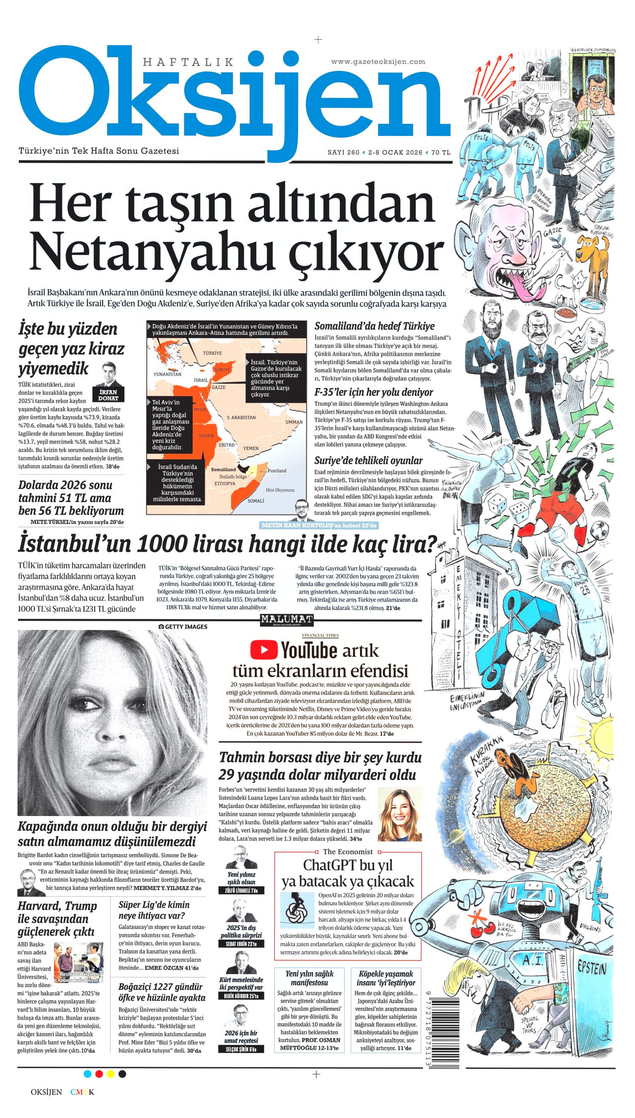 Oksijen Gazetesi Manşeti - 2 Ocak 2026 Birinci Sayfa