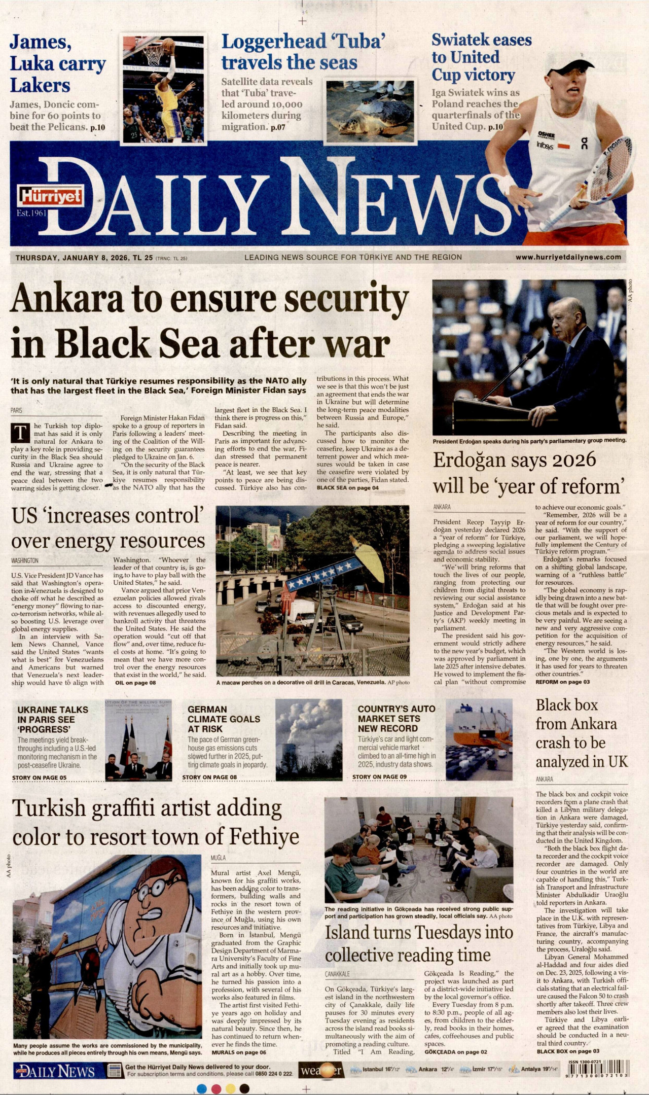 Hürriyet Daily News - 08.01.2026