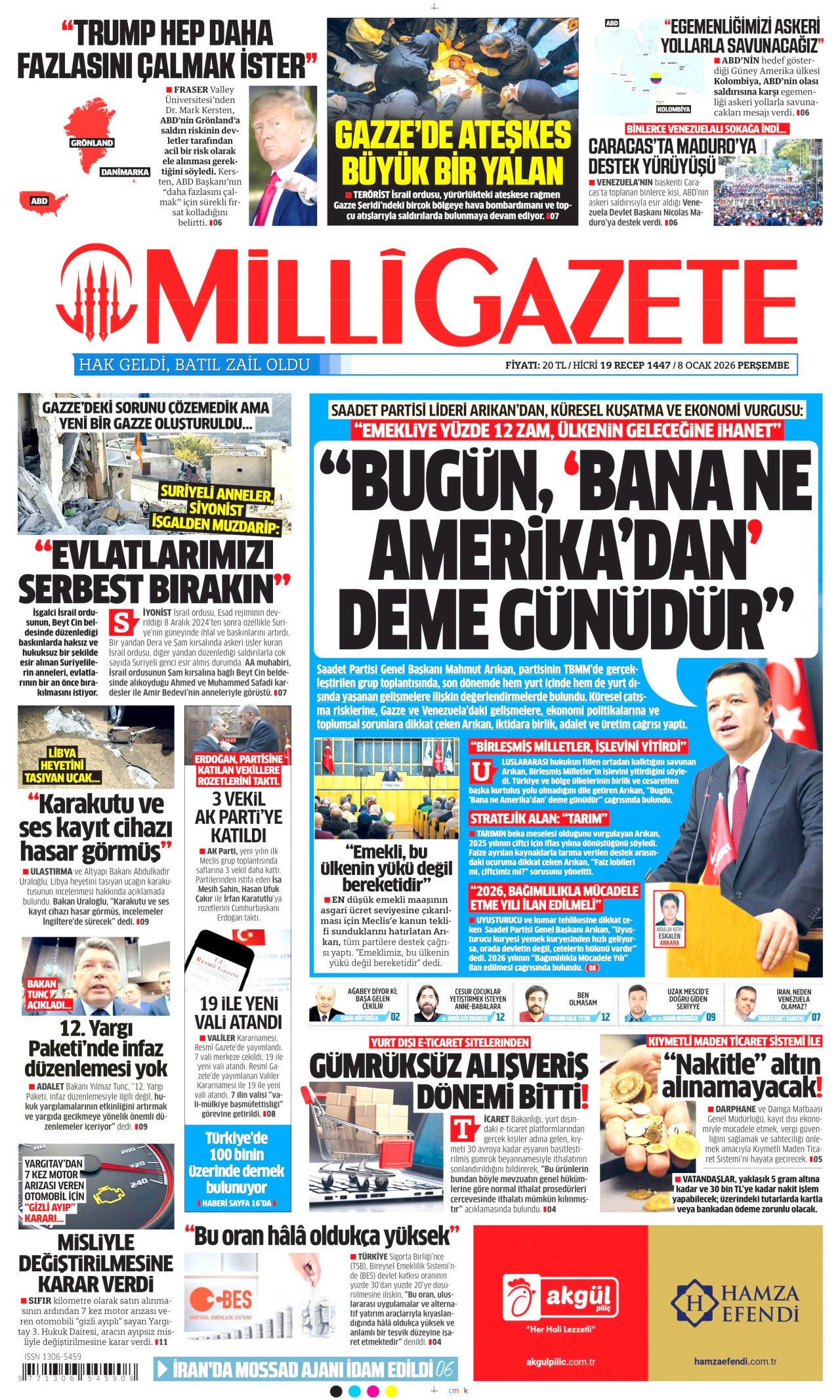 Milli Gazete - 08.01.2026