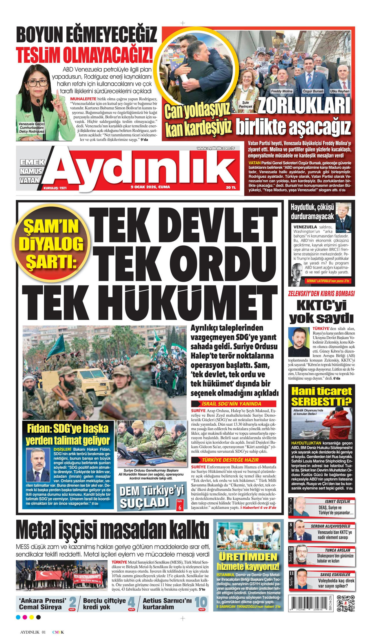 Aydınlık Gazetesi - 09.01.2026