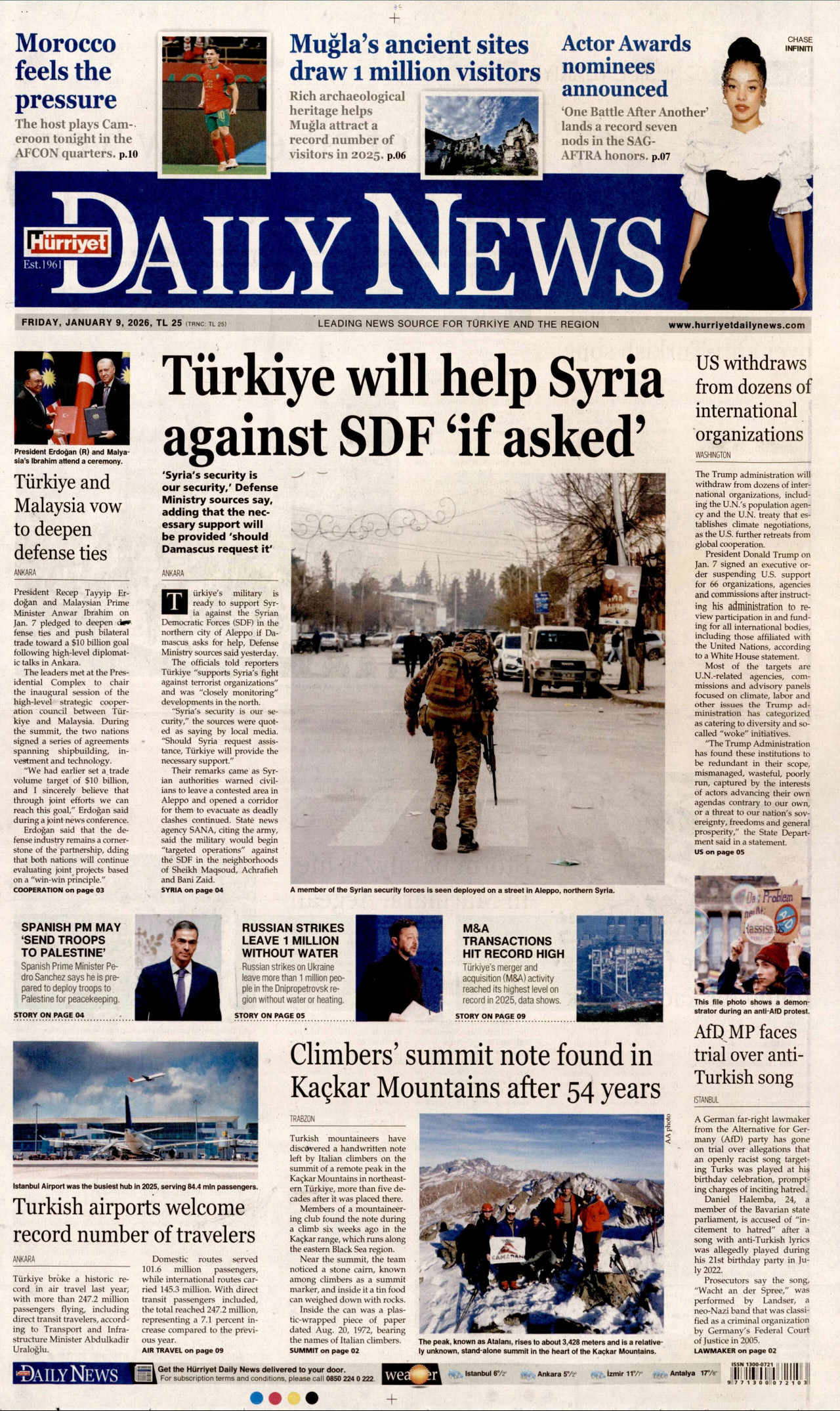 Hürriyet Daily News - 09.01.2026