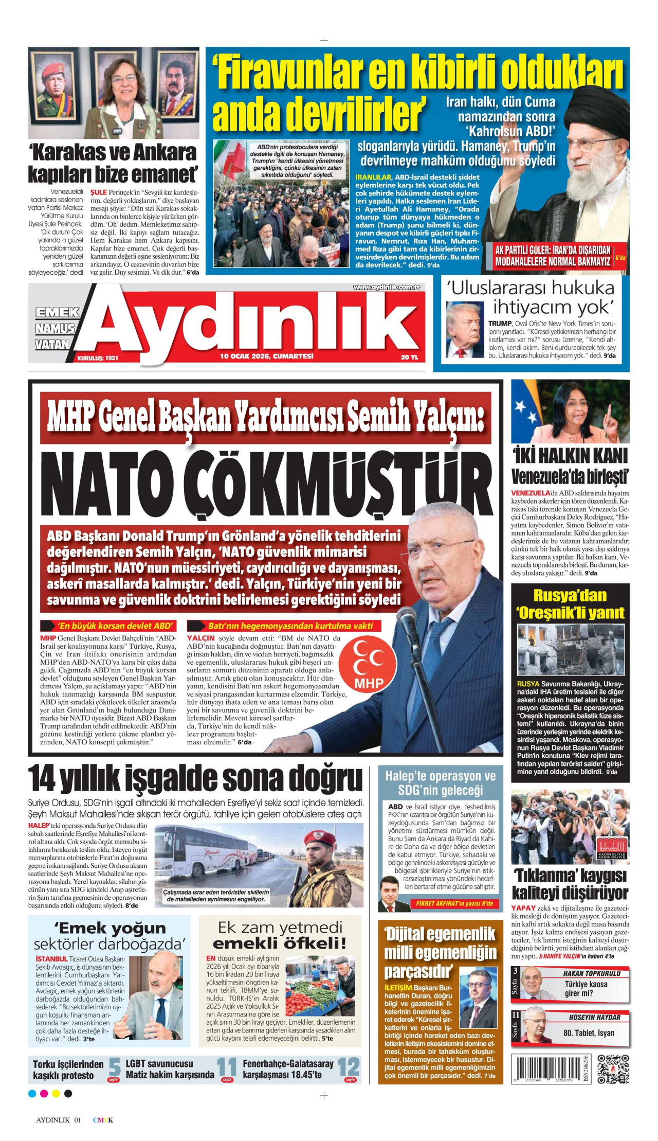 Aydınlık Gazetesi - 10 Ocak 2026