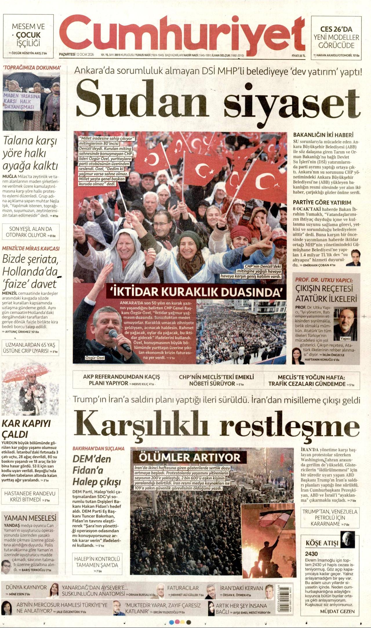 Cumhuriyet - 12 Ocak 2026