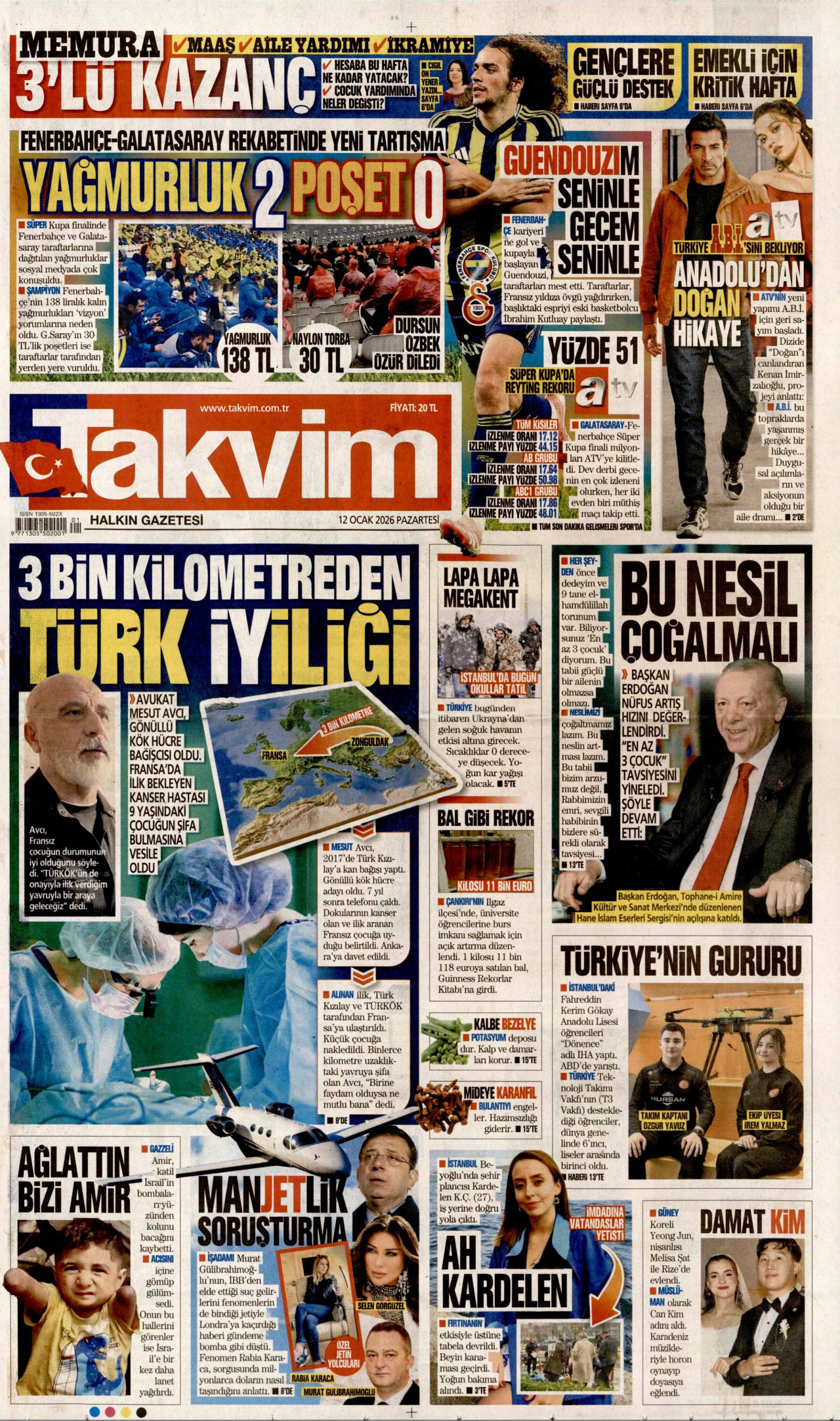 Takvim - 12 Ocak 2026