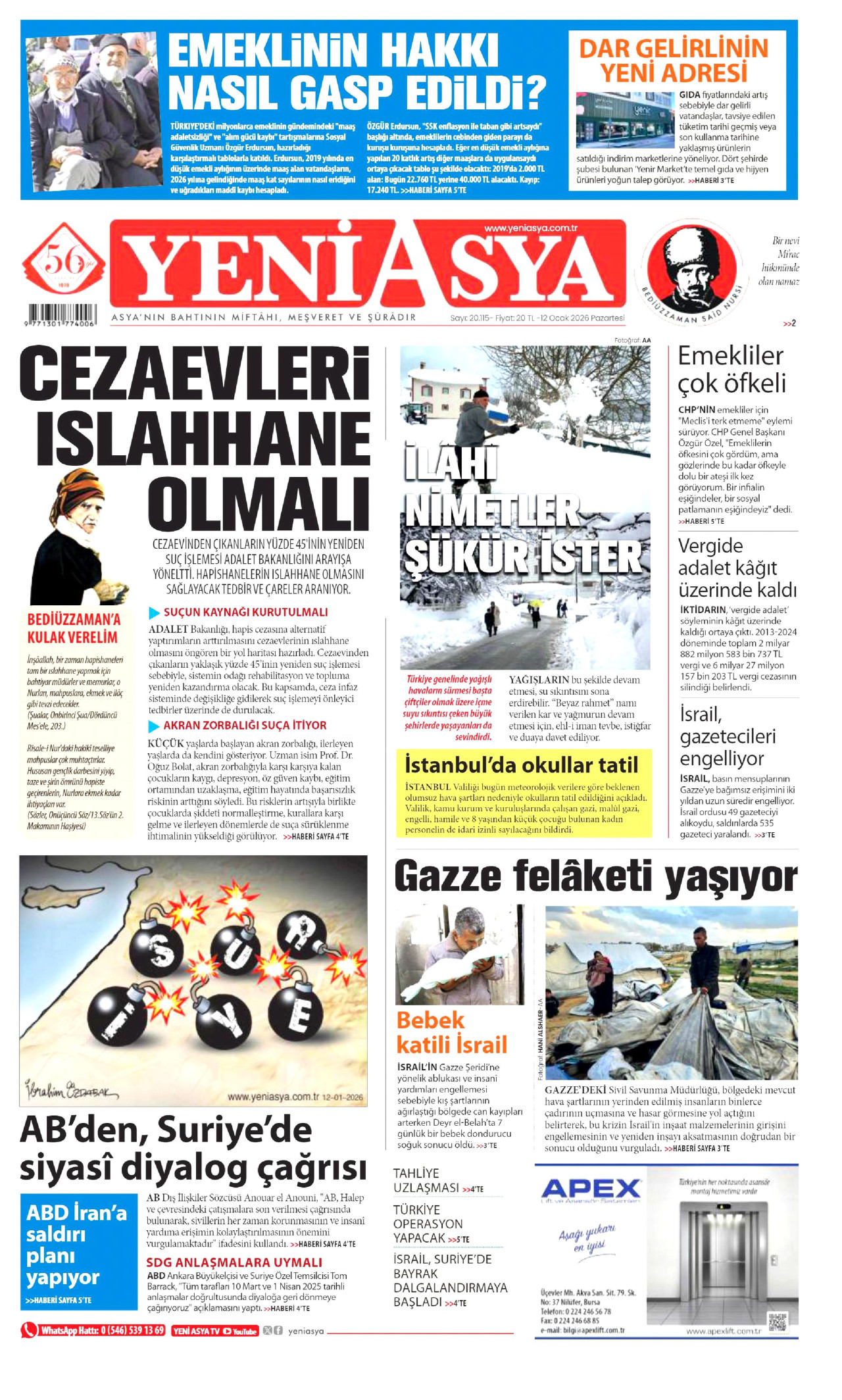 Yeni Asya - 12.01.2026