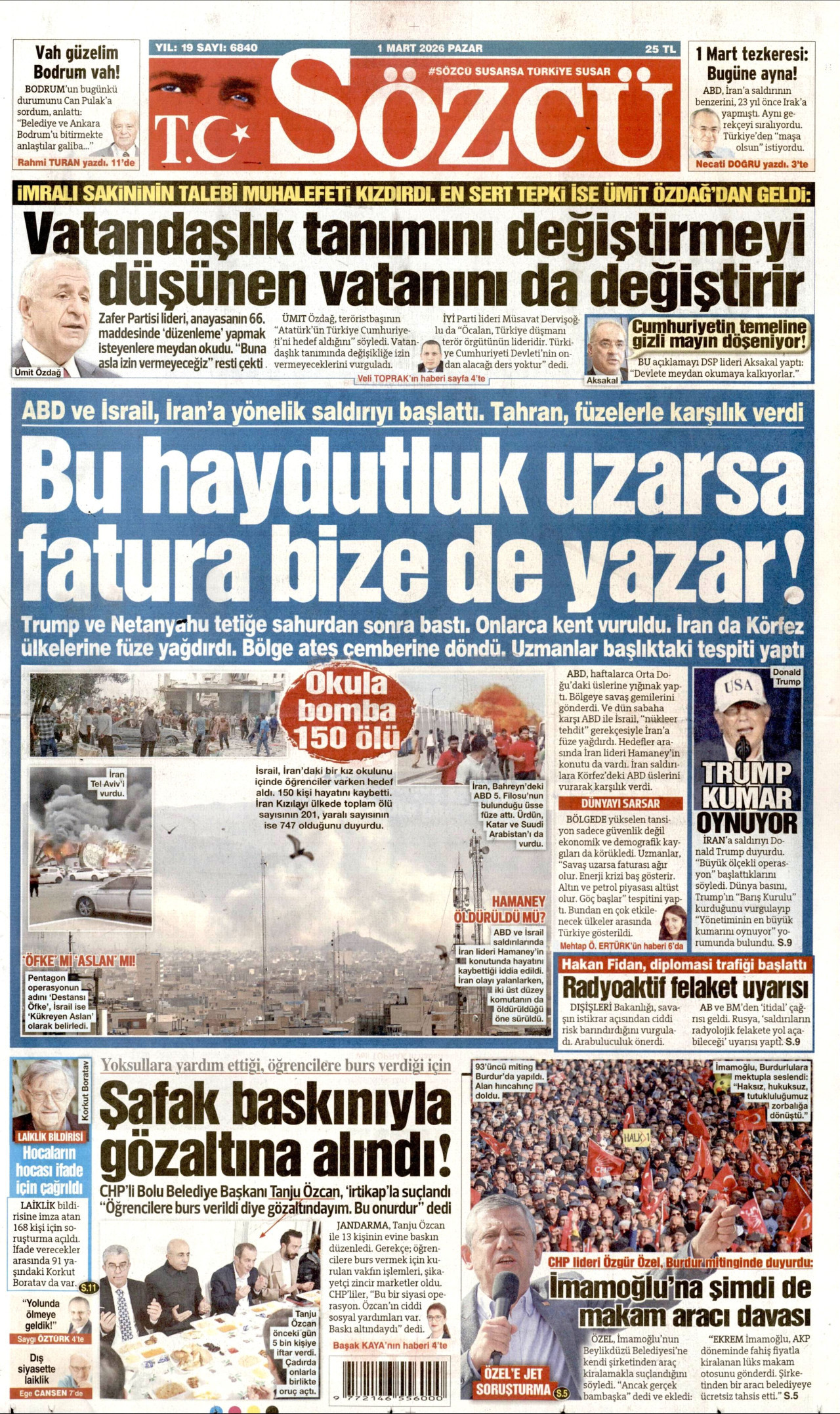 Sözcü - 1 Mart 2026
