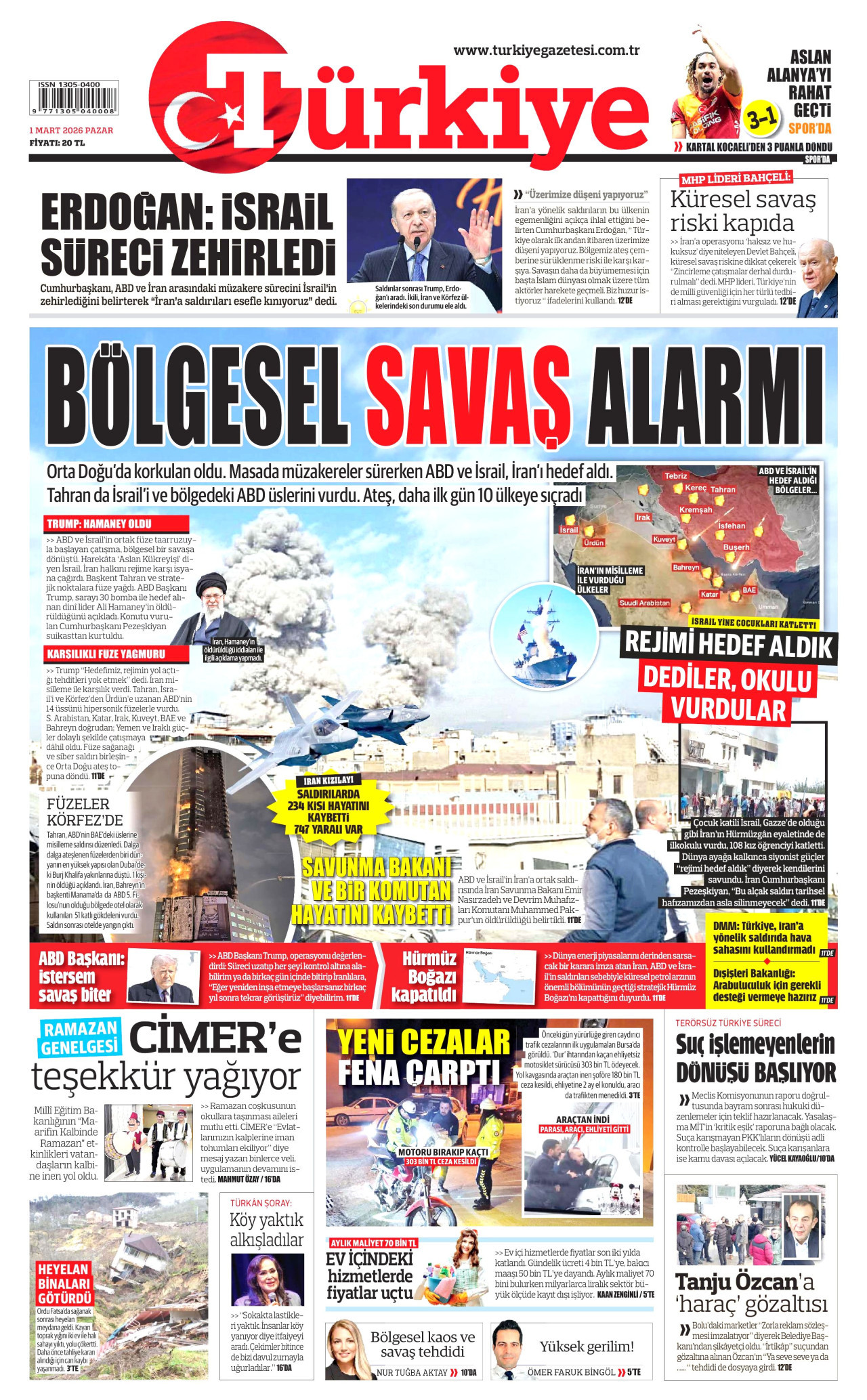 Türkiye Gazetesi - 1 Mart 2026