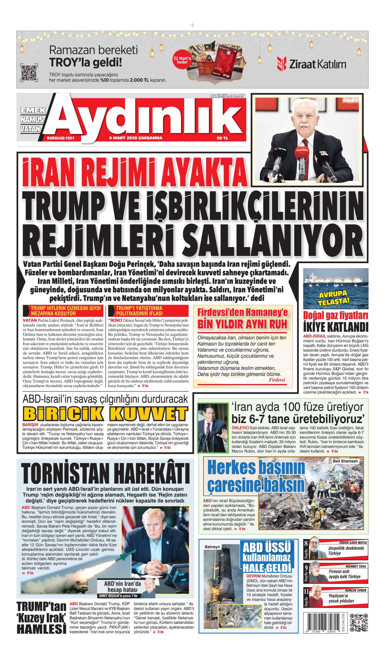 Aydınlık Gazetesi Manşet