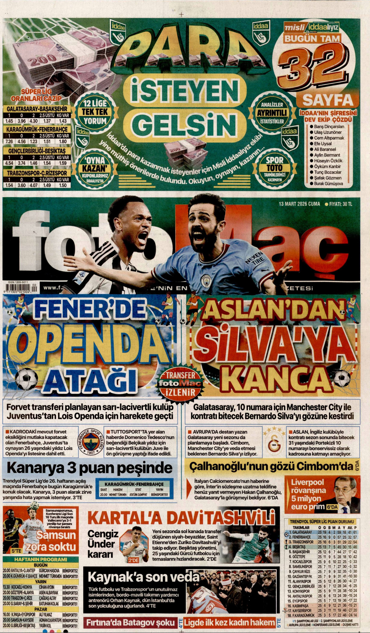 Fotomaç Gazetesi Manşeti