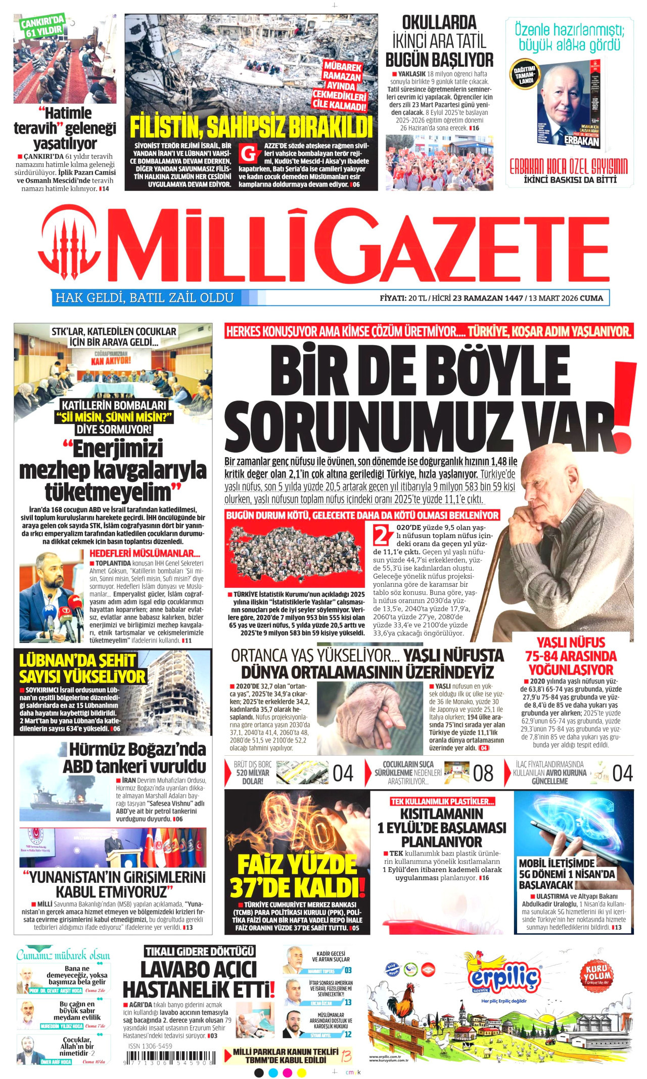 Milli Gazete Gazetesi Manşeti