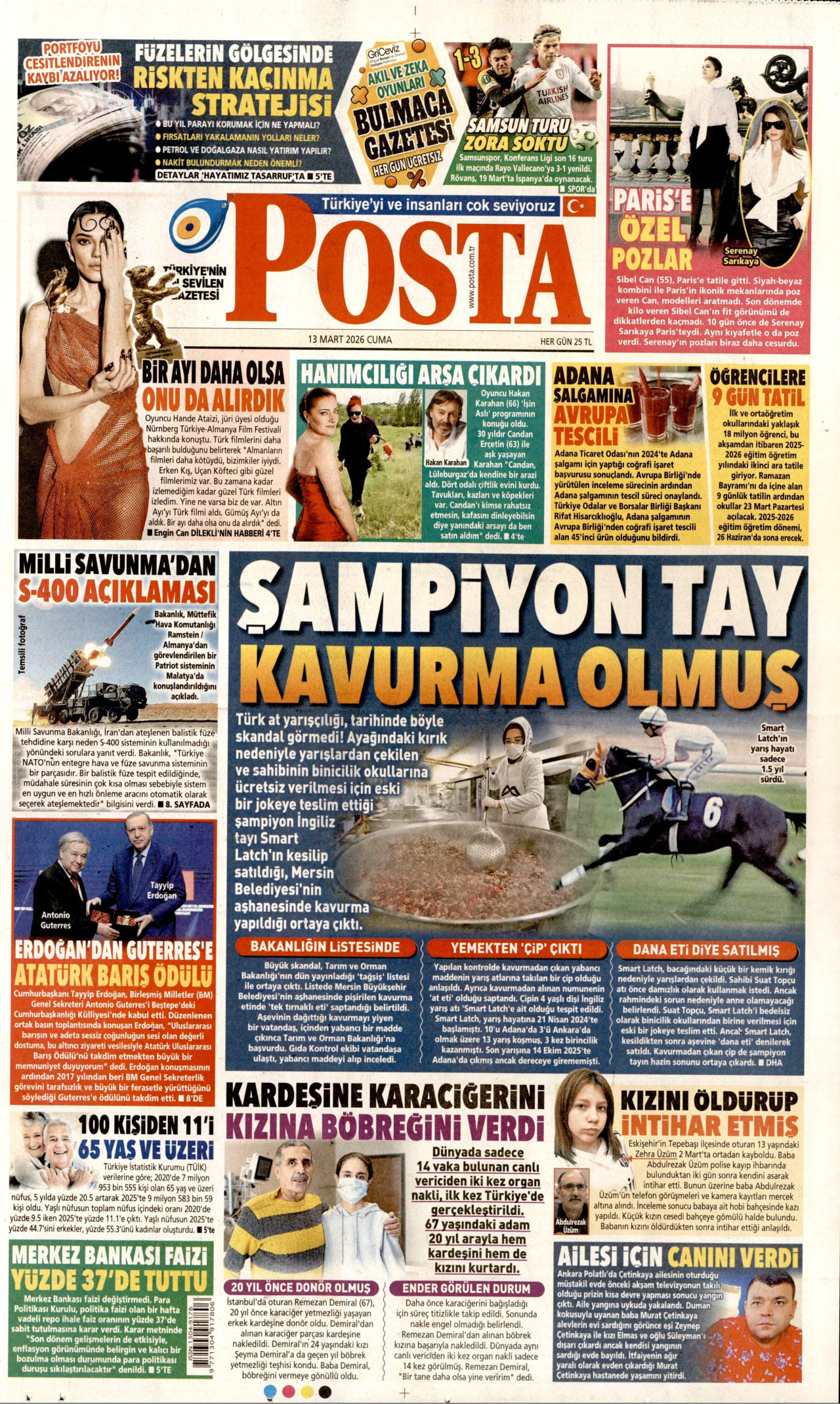 Posta Gazetesi Manşeti