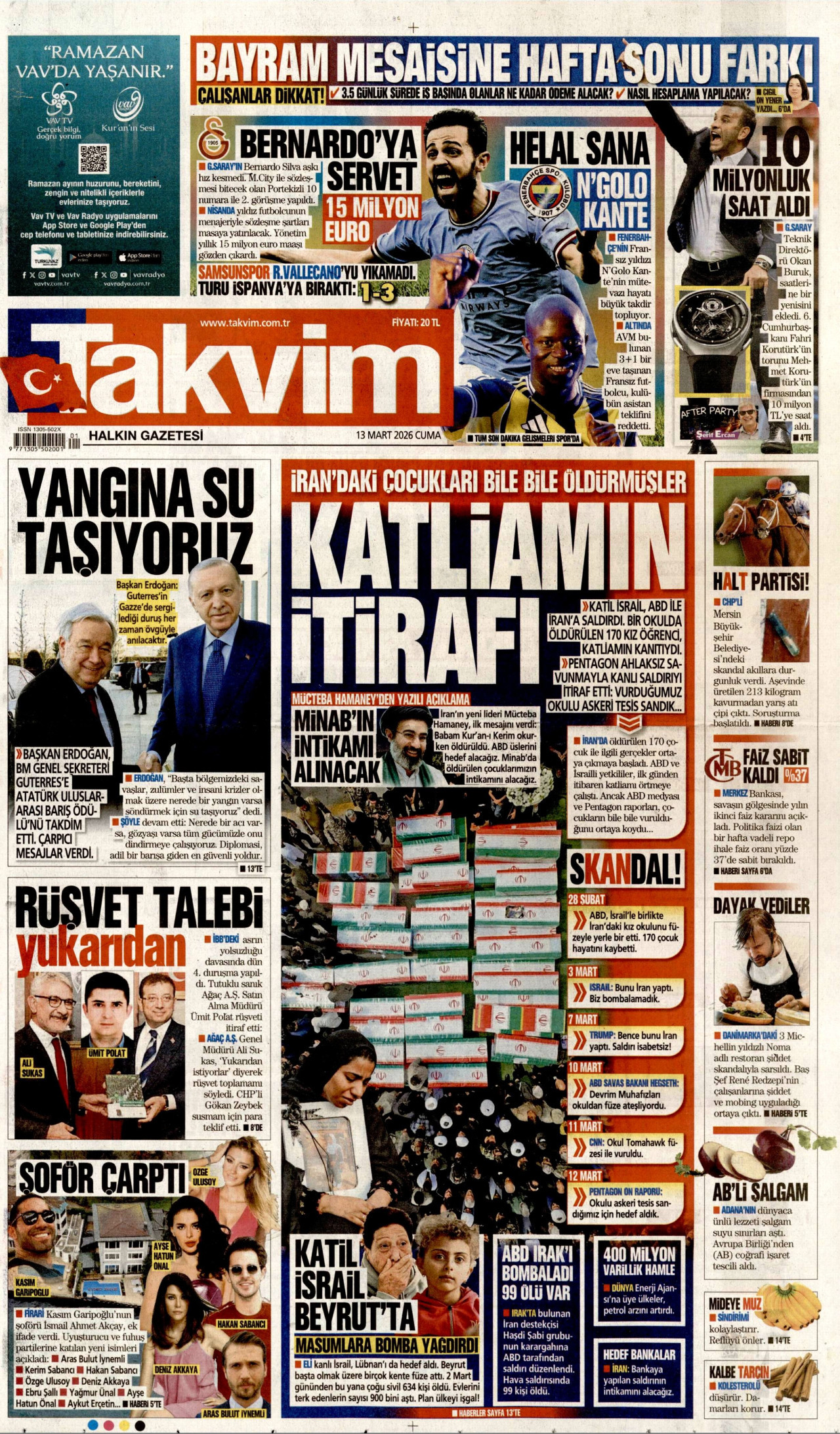Takvim Gazetesi Manşeti
