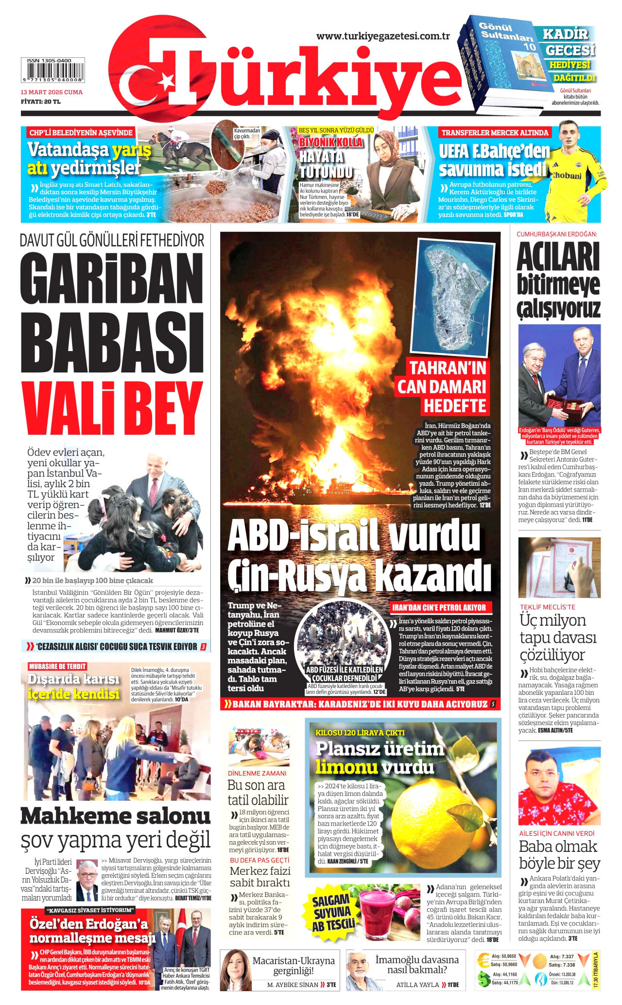 Türkiye Gazetesi Gazetesi Manşeti