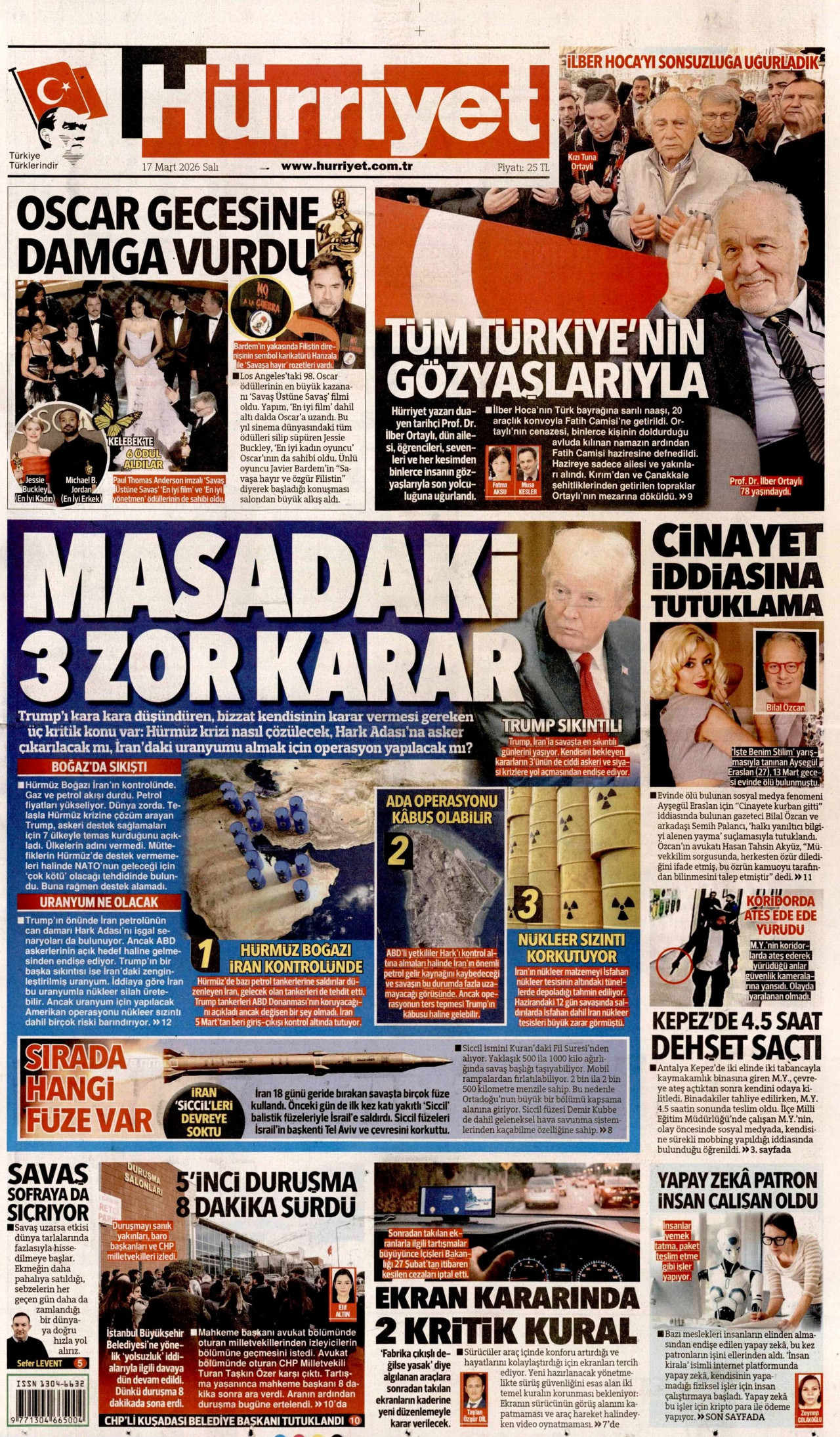 Hürriyet Gazetesi Manşeti - 17.03.2026
