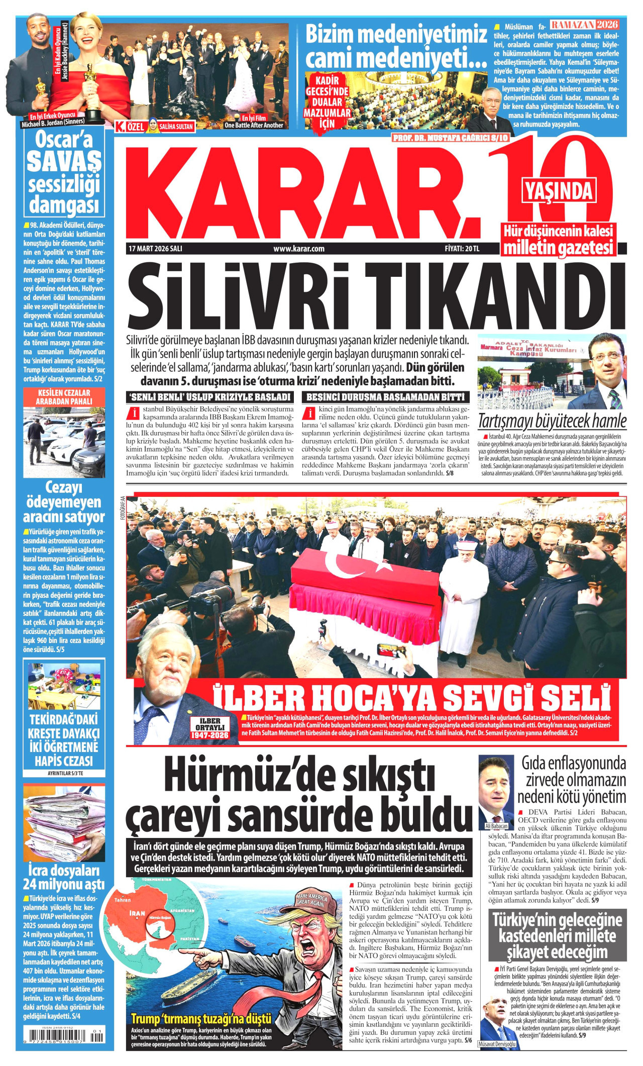 Karar Gazetesi Manşeti - 17.03.2026