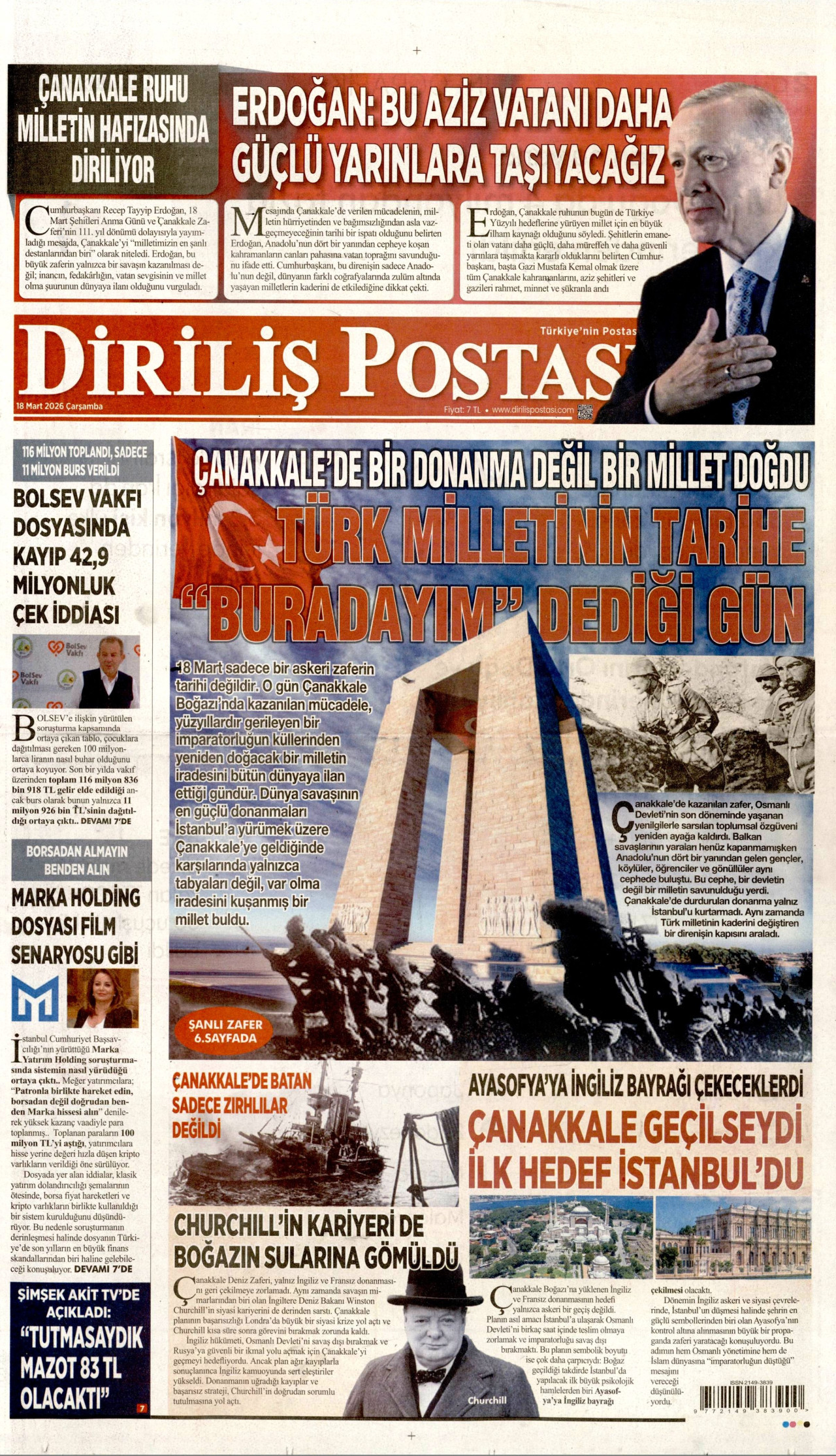 Diriliş Postası Manşet