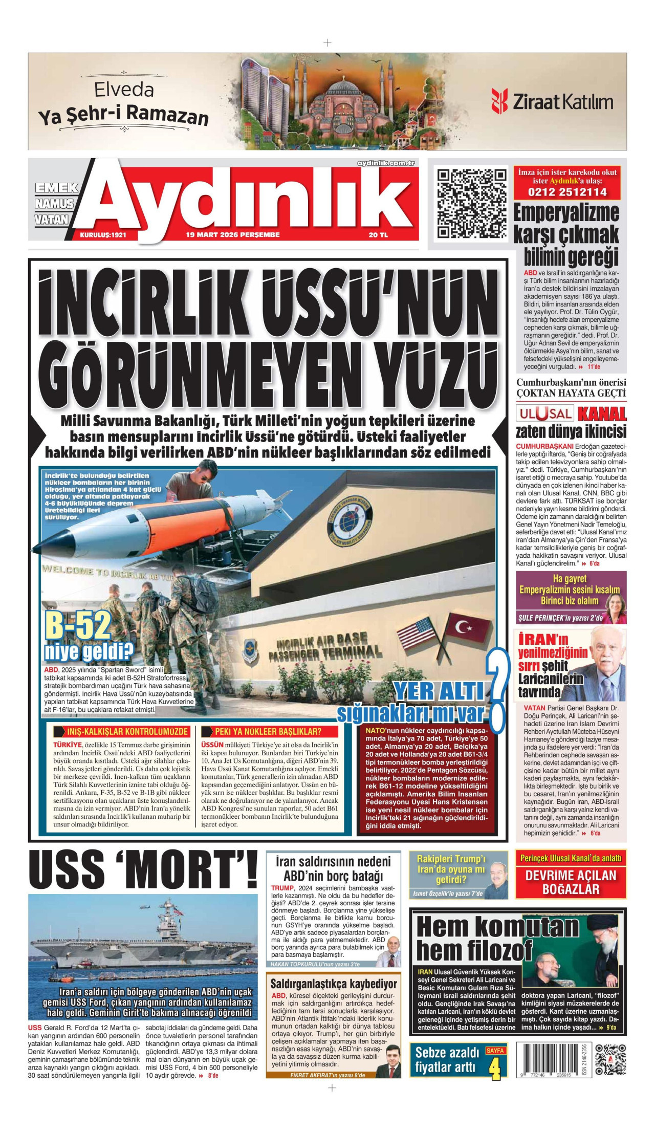 Aydınlık Gazetesi Manşet