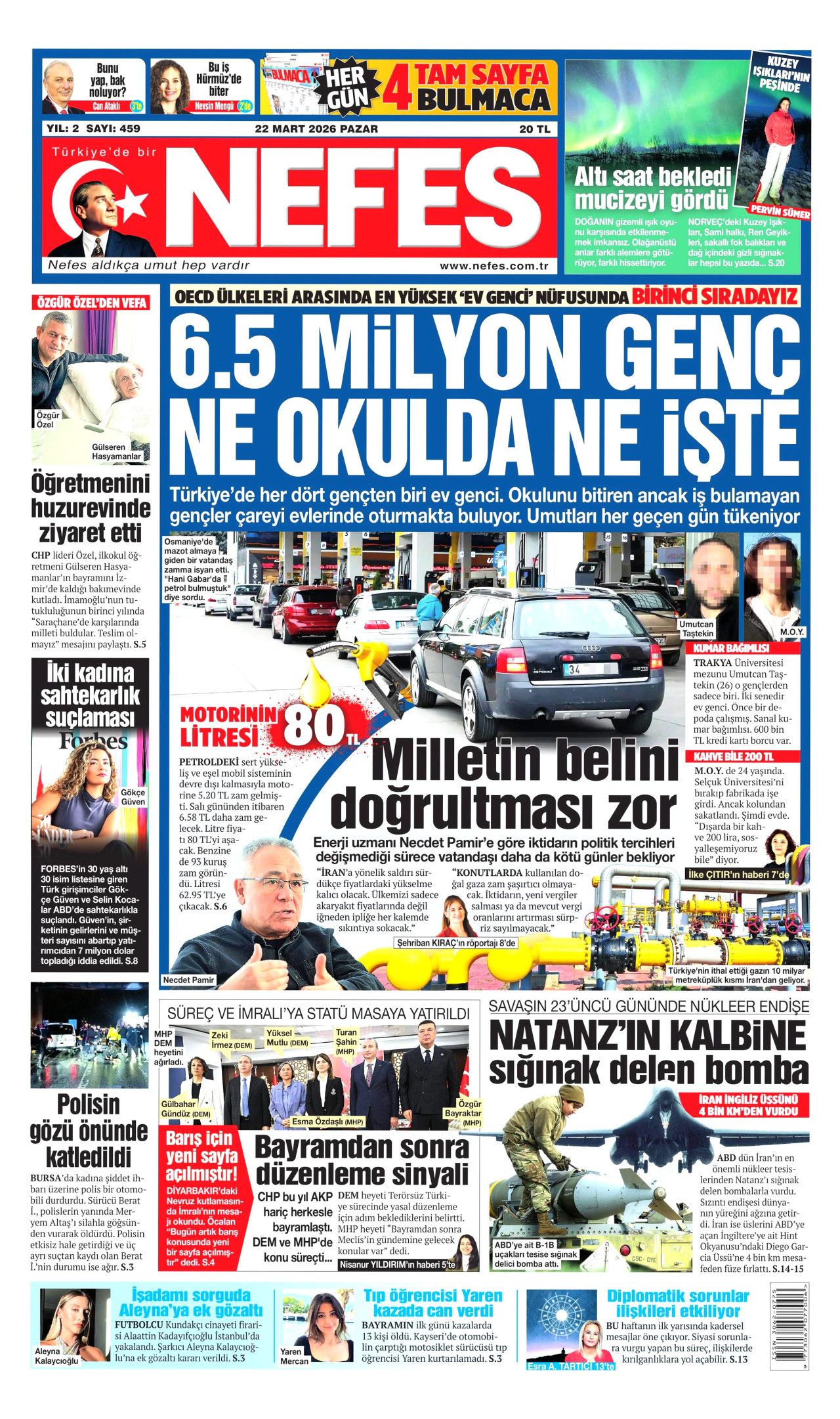 Nefes Gazetesi Manşeti - 22.03.2026