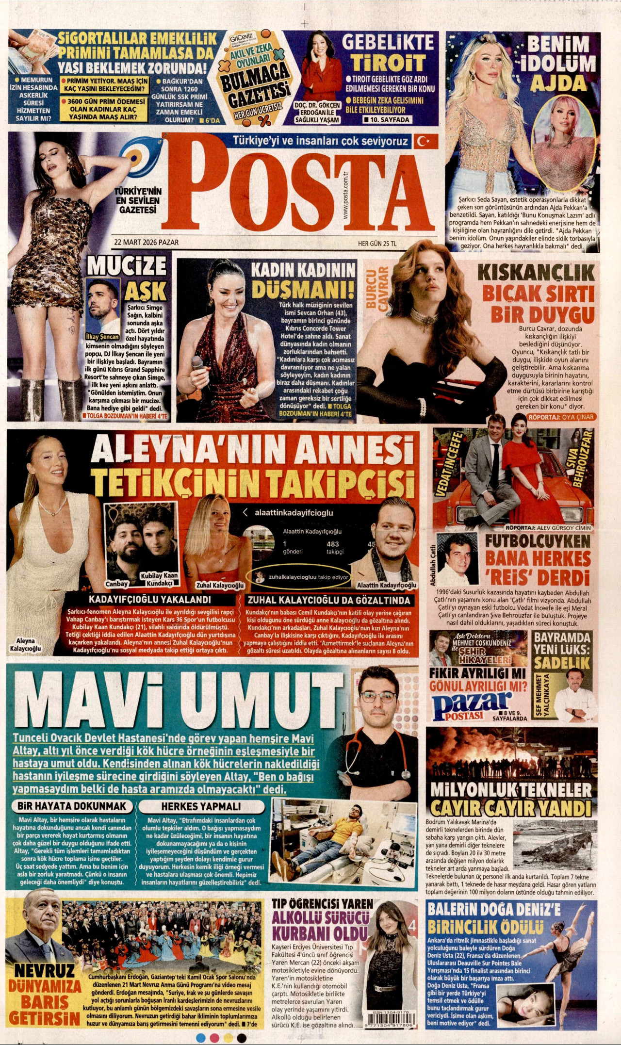Posta Gazetesi Manşeti - 22.03.2026