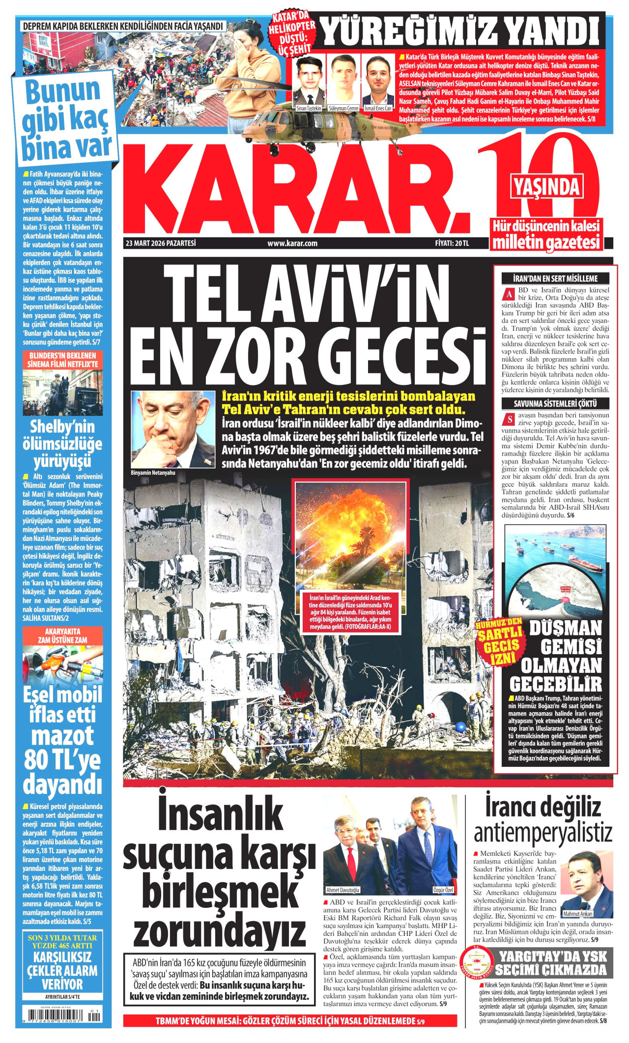 Karar Gazetesi Manşeti - 23.03.2026