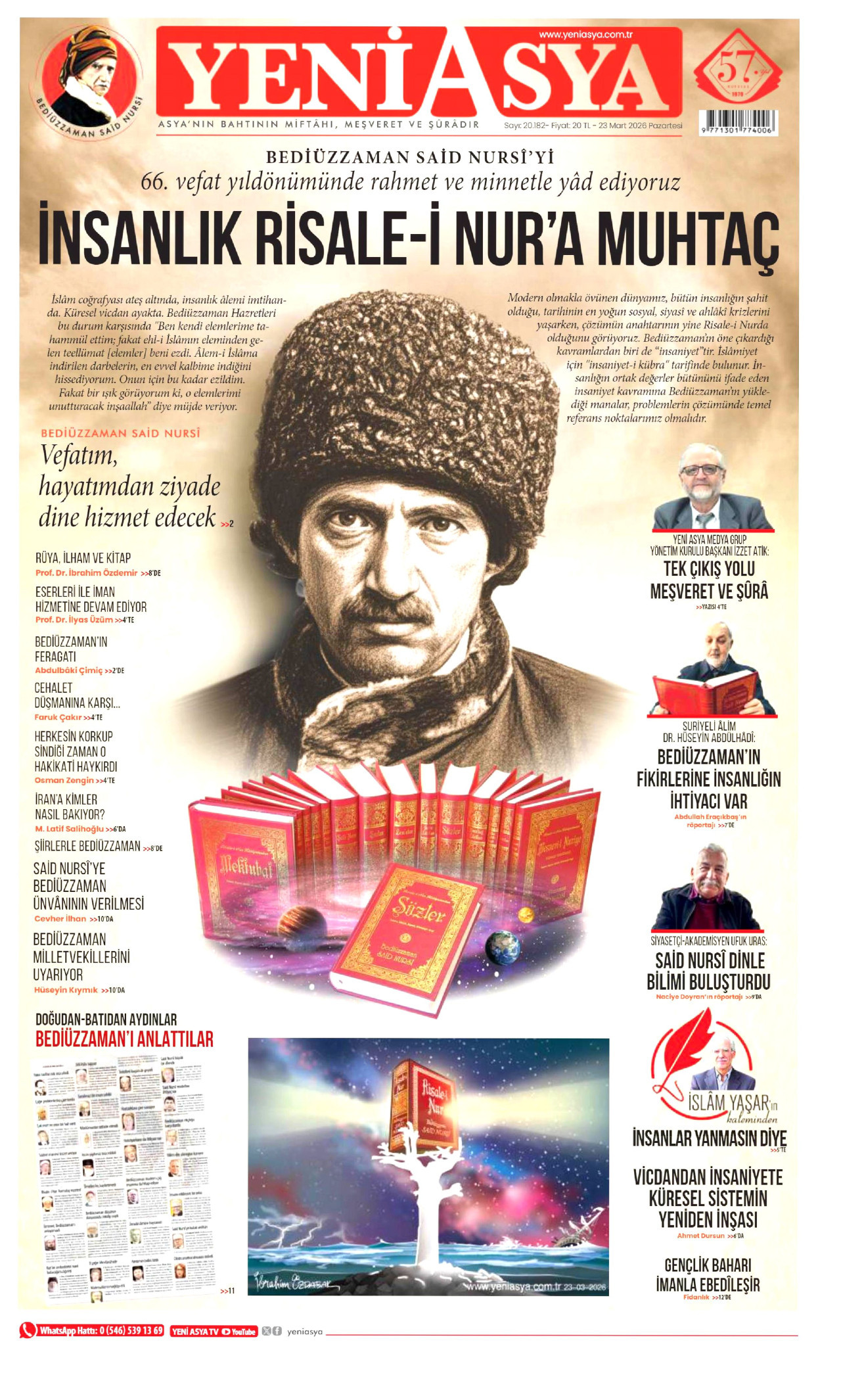 Yeni Asya Gazetesi Manşeti - 23.03.2026