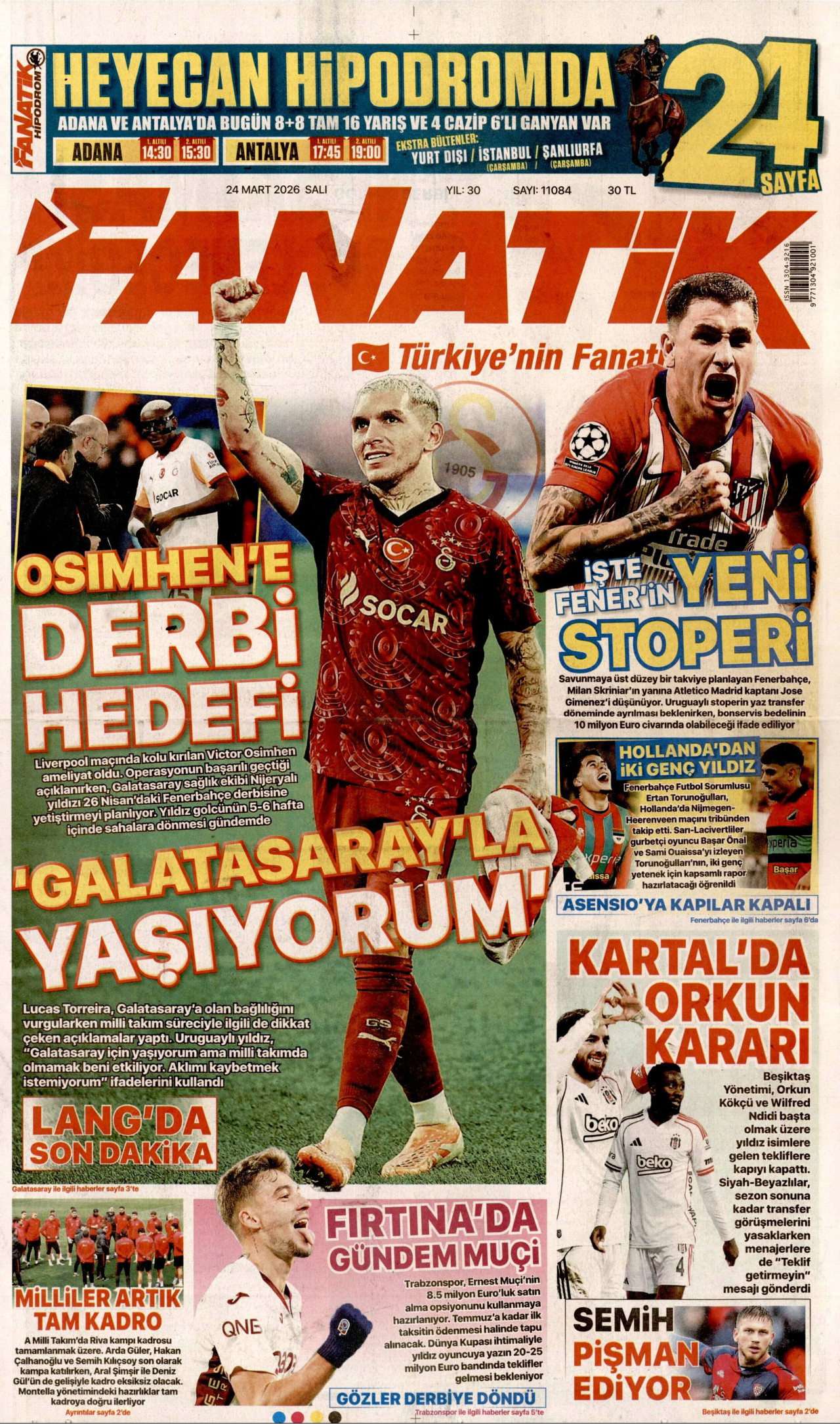 Fanatik Gazetesi Manşeti - 24.03.2026
