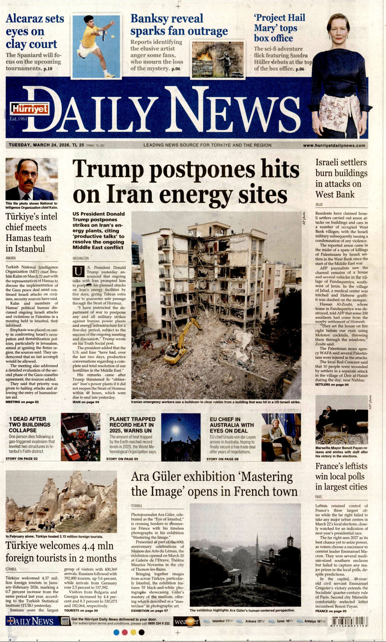 Hürriyet Daily News Gazetesi Manşeti - 24.03.2026