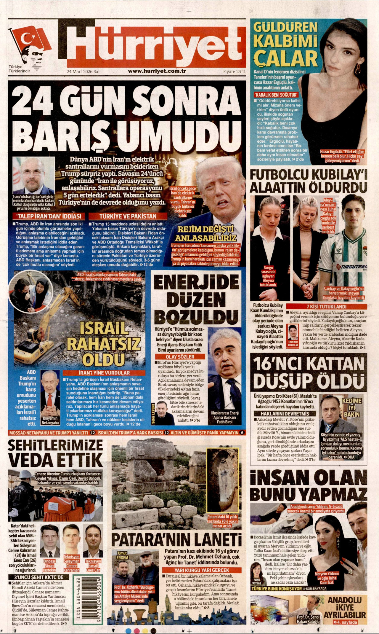 Hürriyet Gazetesi Manşeti - 24.03.2026