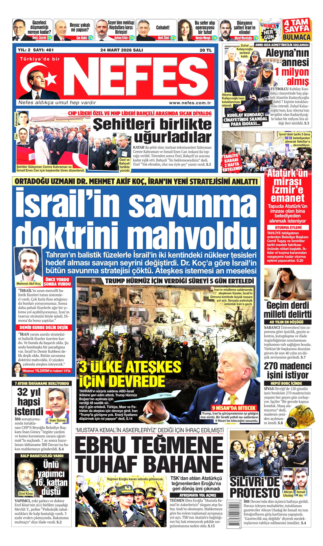 Nefes Gazetesi Manşeti - 24.03.2026