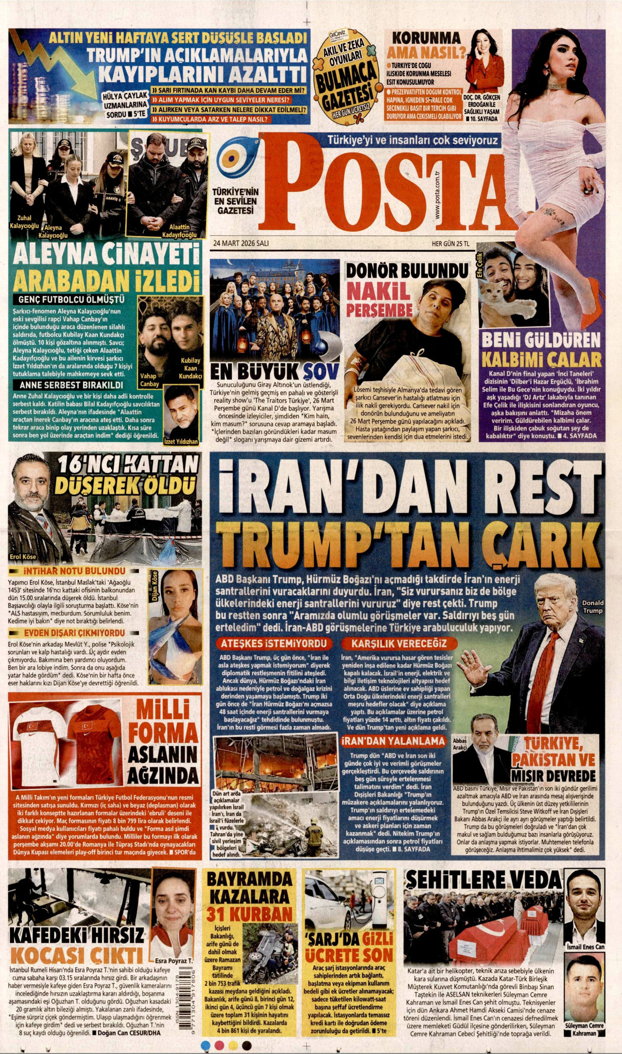 Posta Gazetesi Manşeti - 24.03.2026