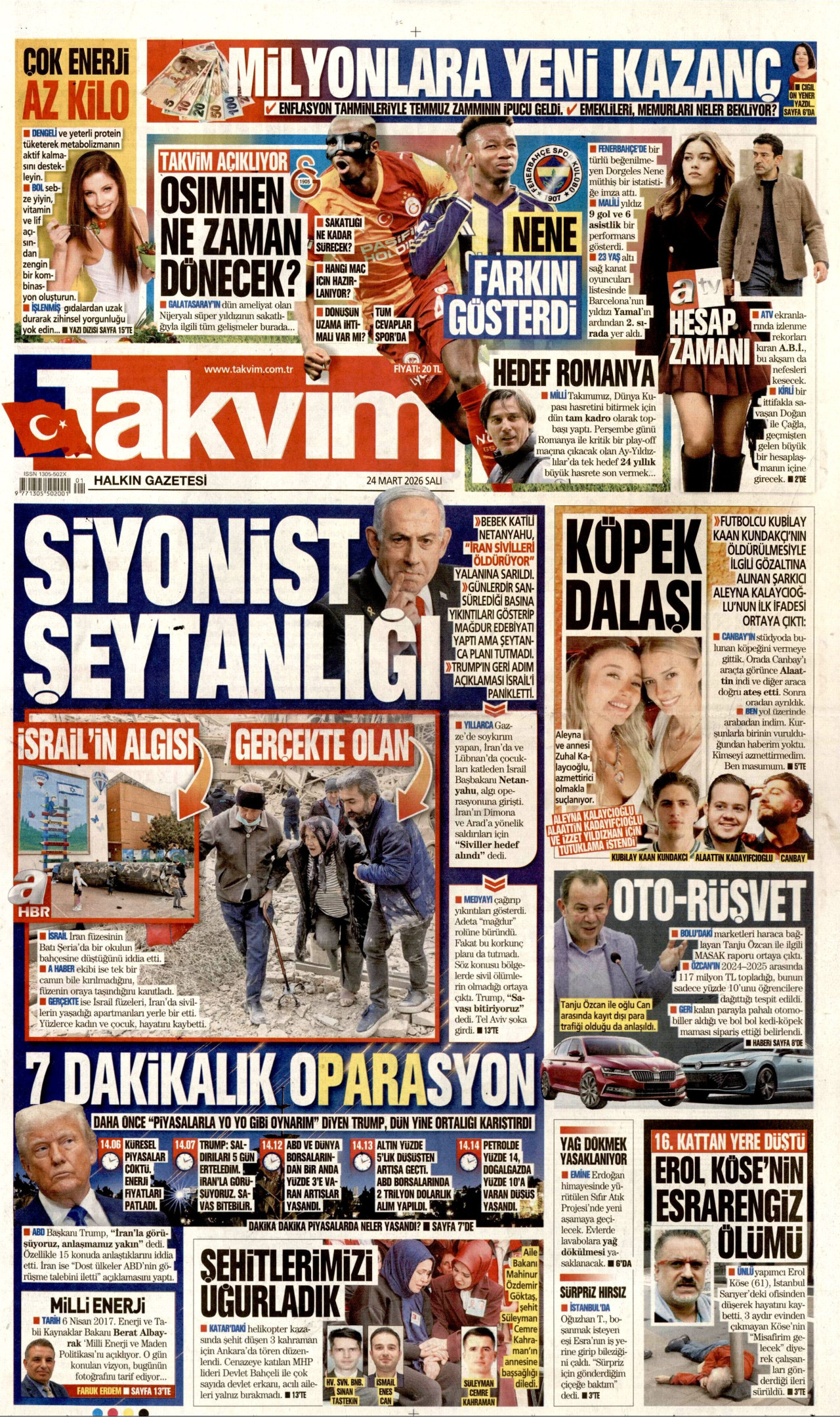 Takvim Gazetesi Manşeti - 24.03.2026