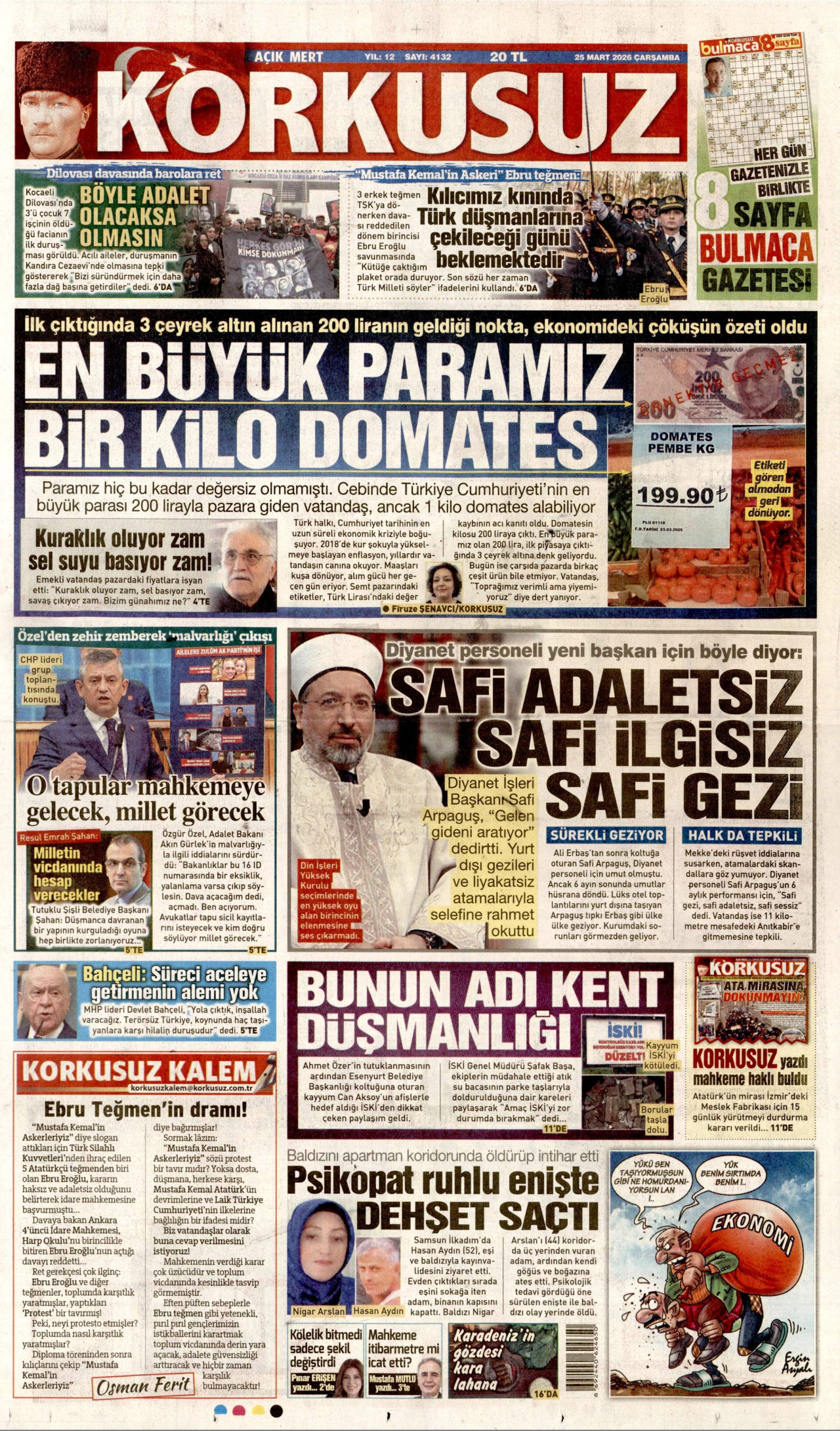 Korkusuz Gazetesi Manşeti - 25.03.2026