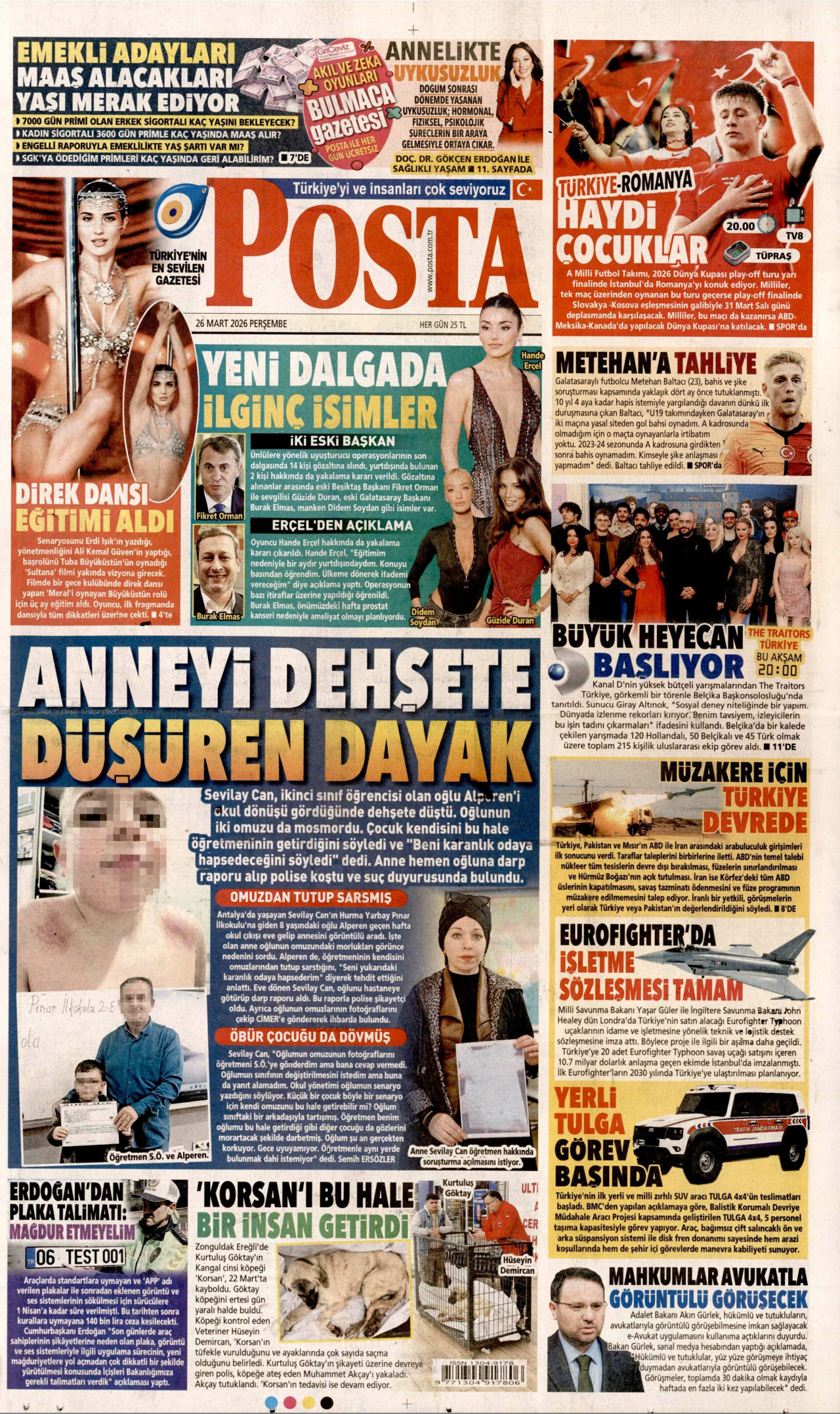 Posta Gazetesi Manşeti - 26.03.2026