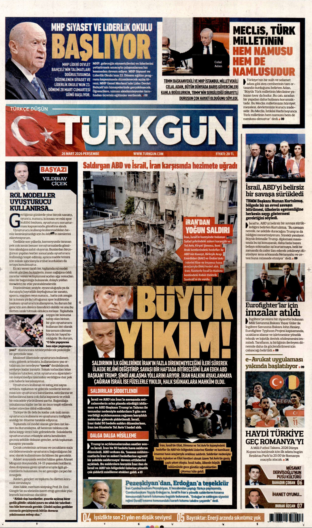 Türkgün Gazetesi Manşeti - 26.03.2026