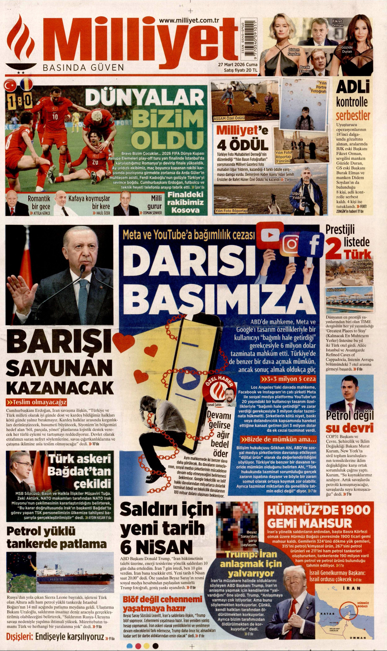 Milliyet Gazetesi Manşeti - 27.03.2026