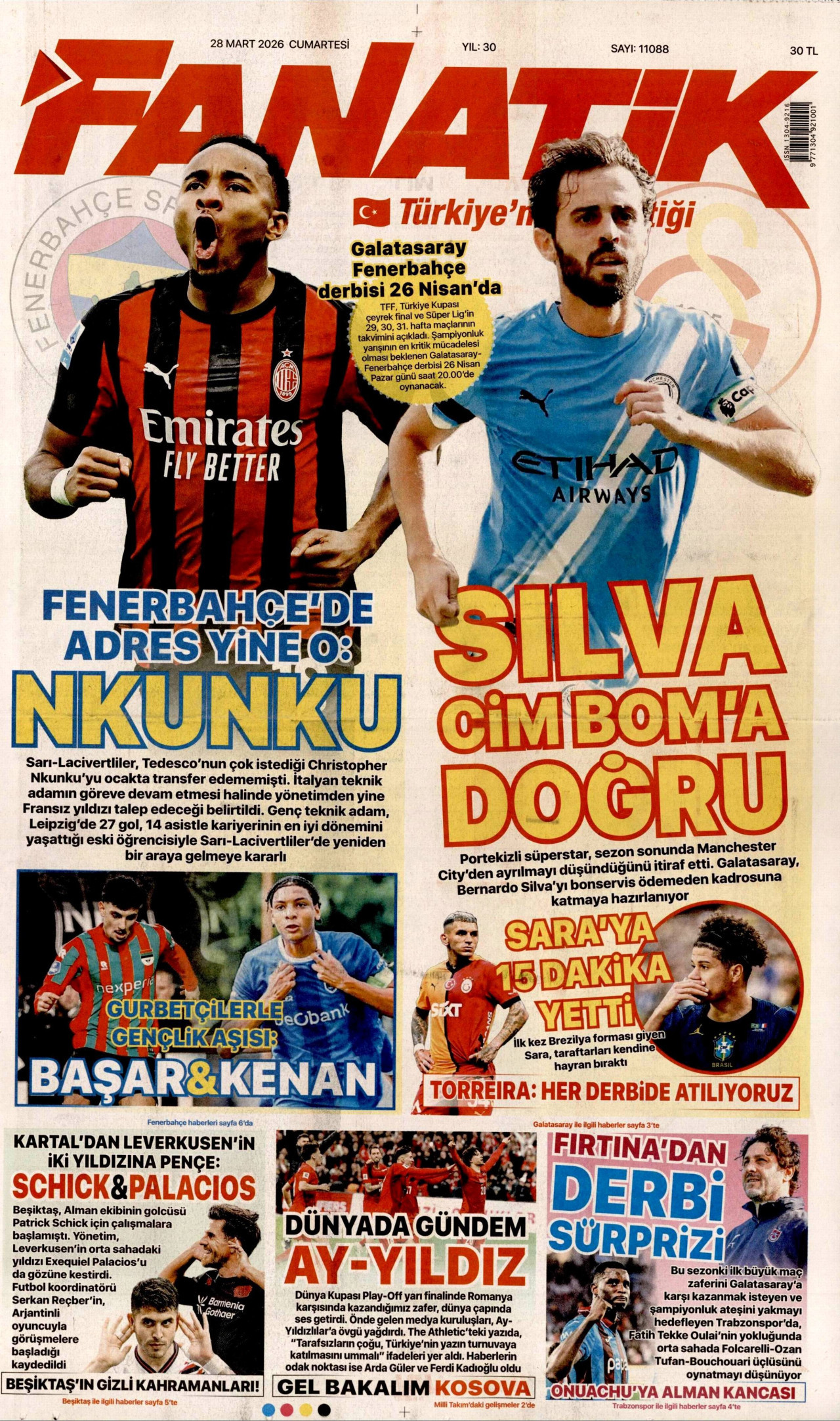 Fanatik Gazetesi Manşeti - 28.03.2026