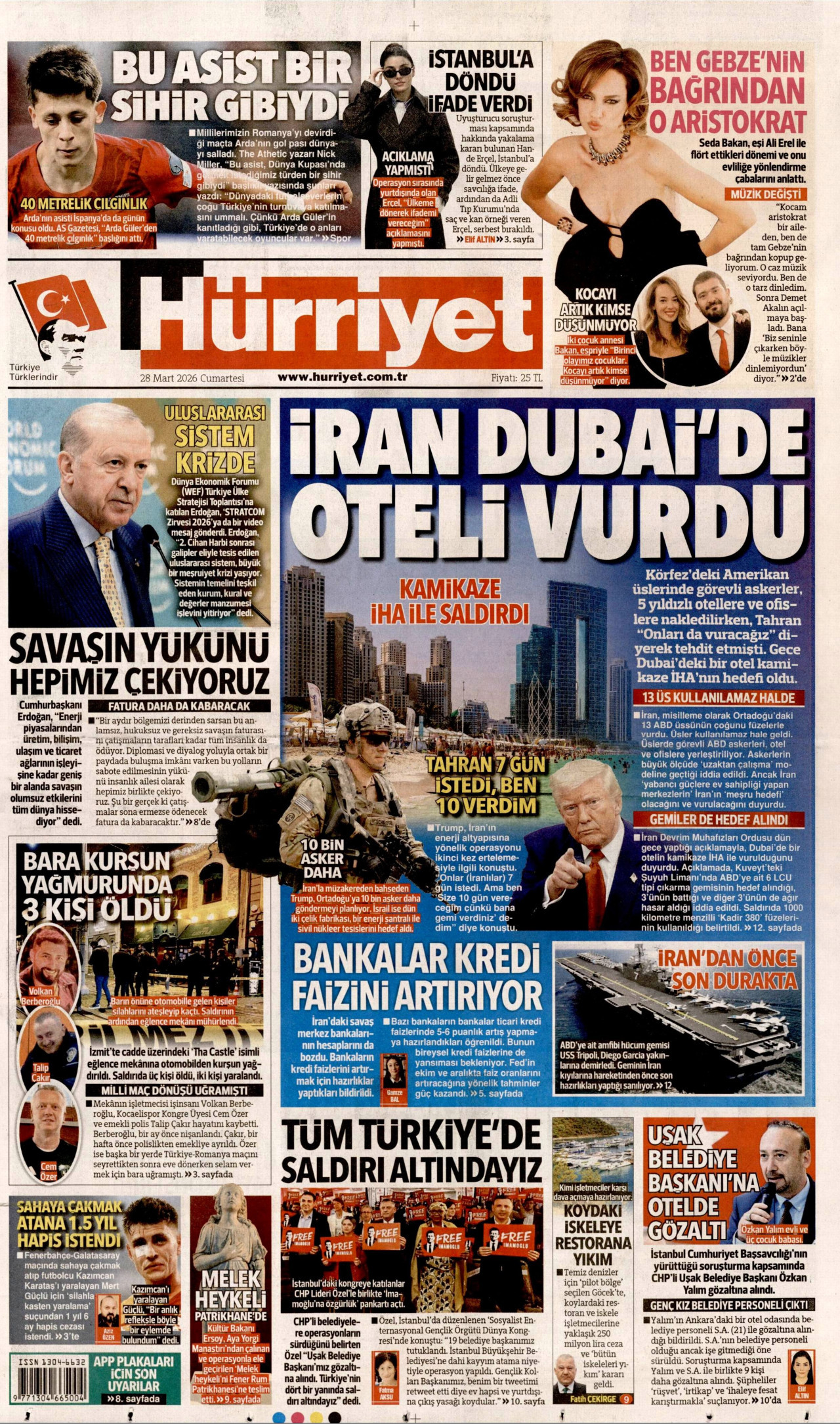 Hürriyet Gazetesi Manşeti - 28.03.2026