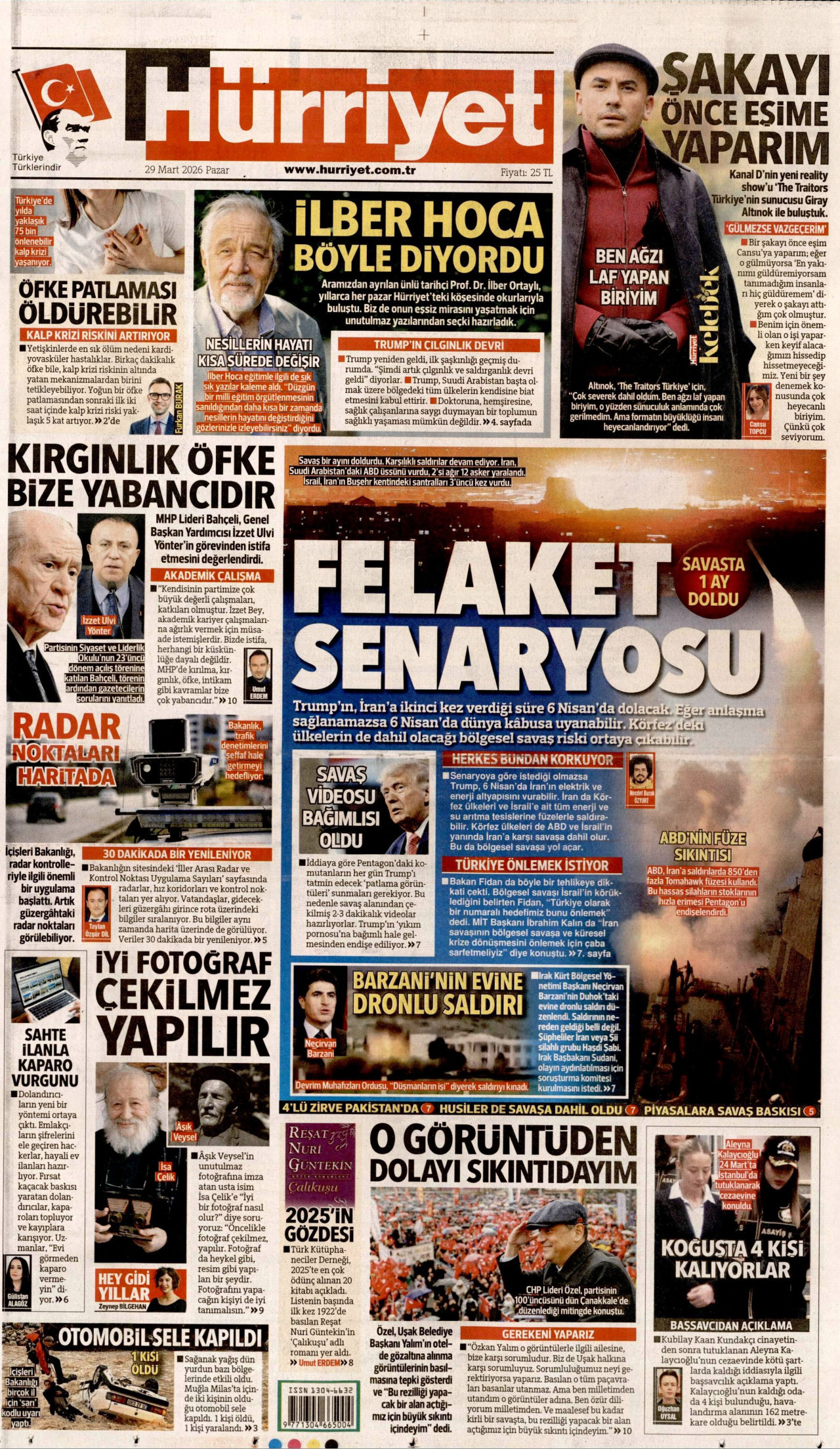 Hürriyet Gazetesi Manşeti - 29.03.2026