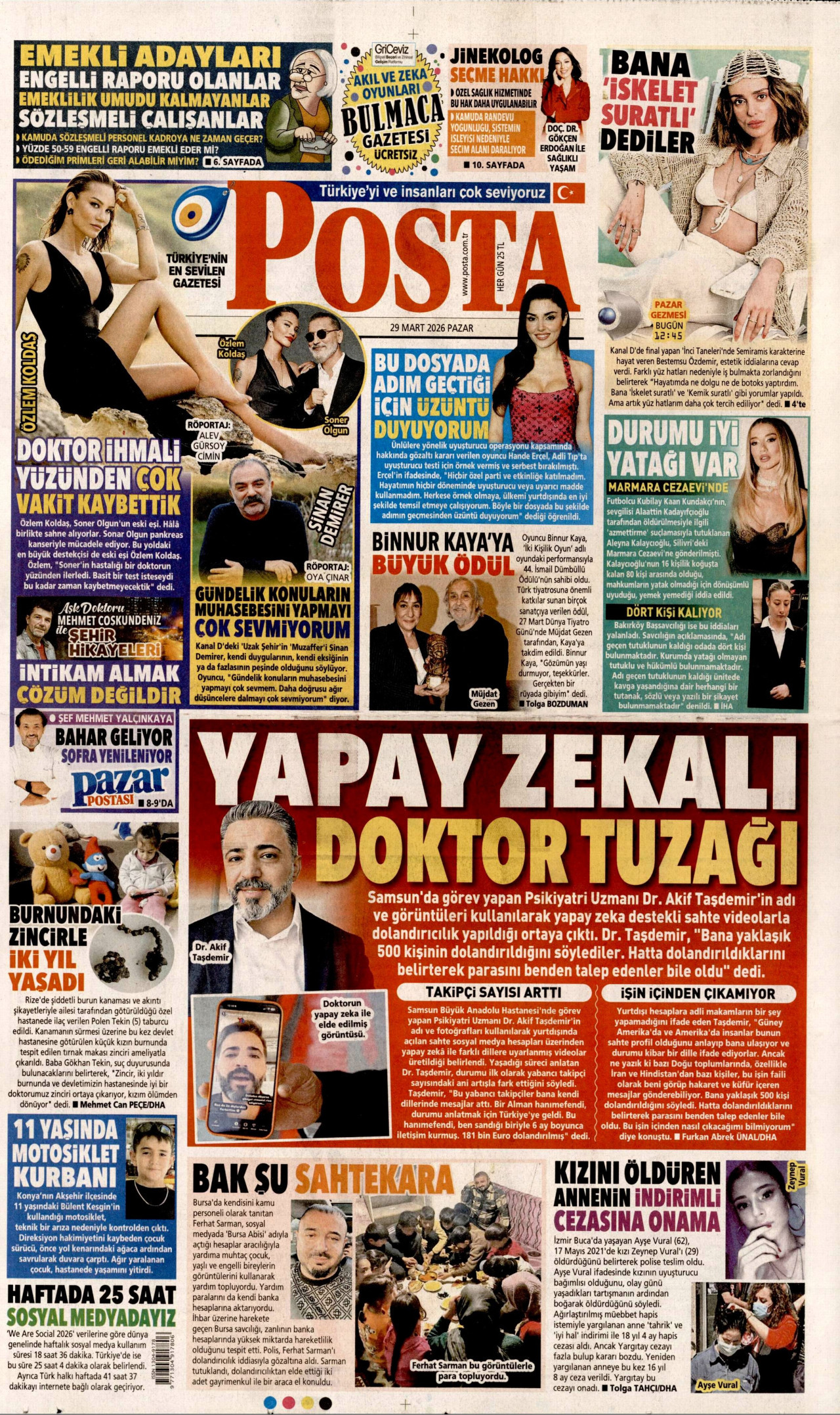 Posta Gazetesi Manşeti - 29.03.2026