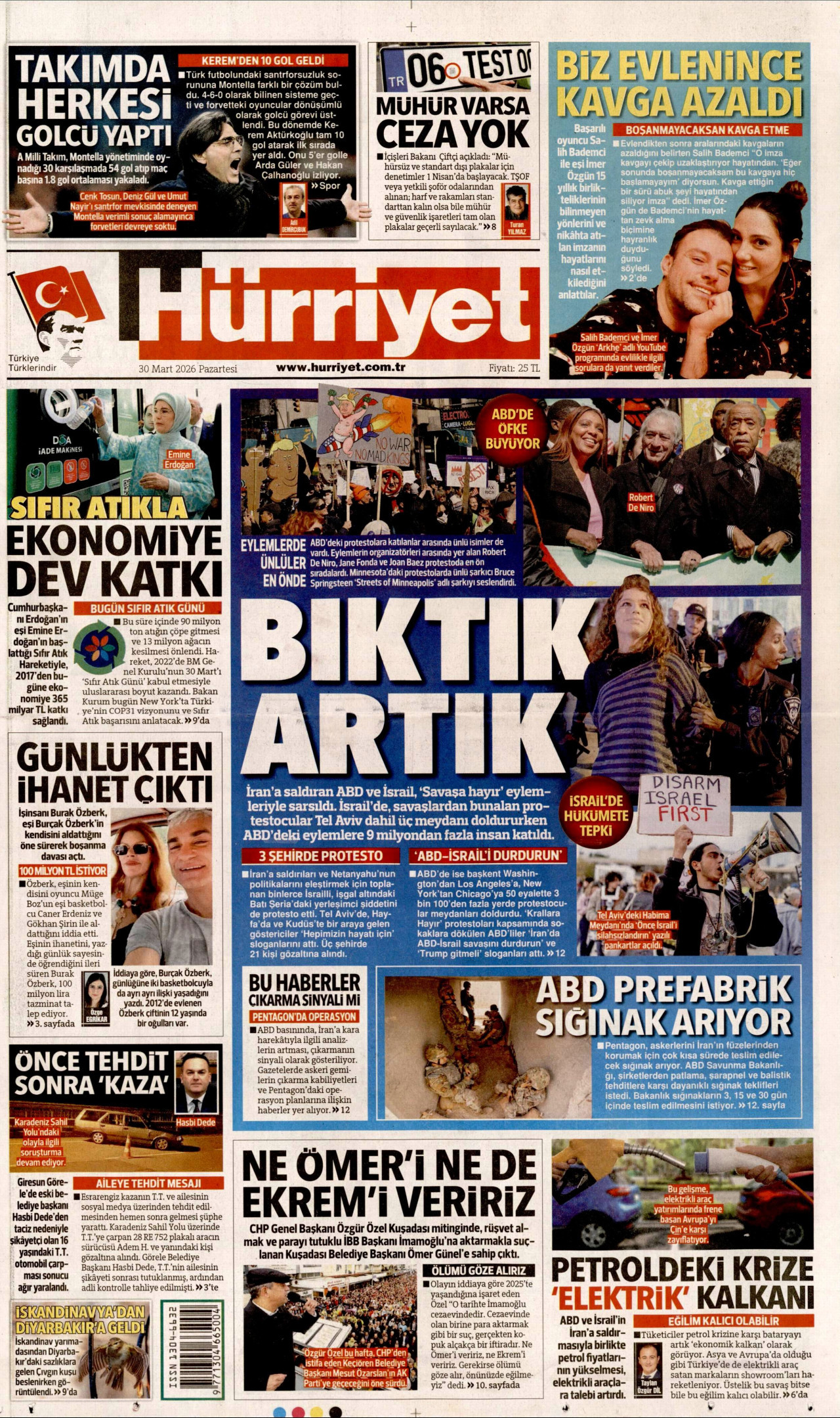 Hürriyet Gazetesi Manşeti - 30.03.2026
