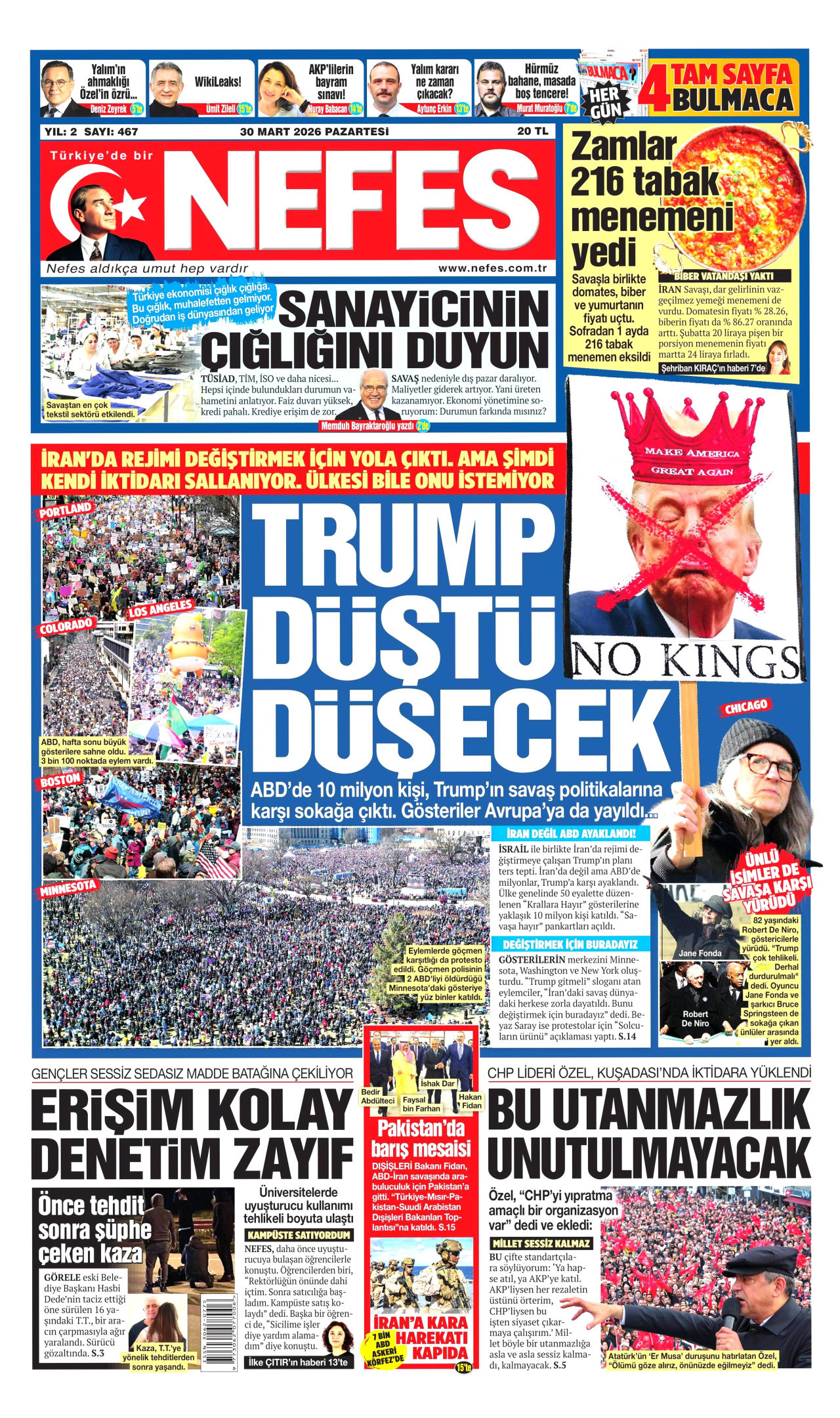 Nefes Gazetesi Manşeti - 30.03.2026