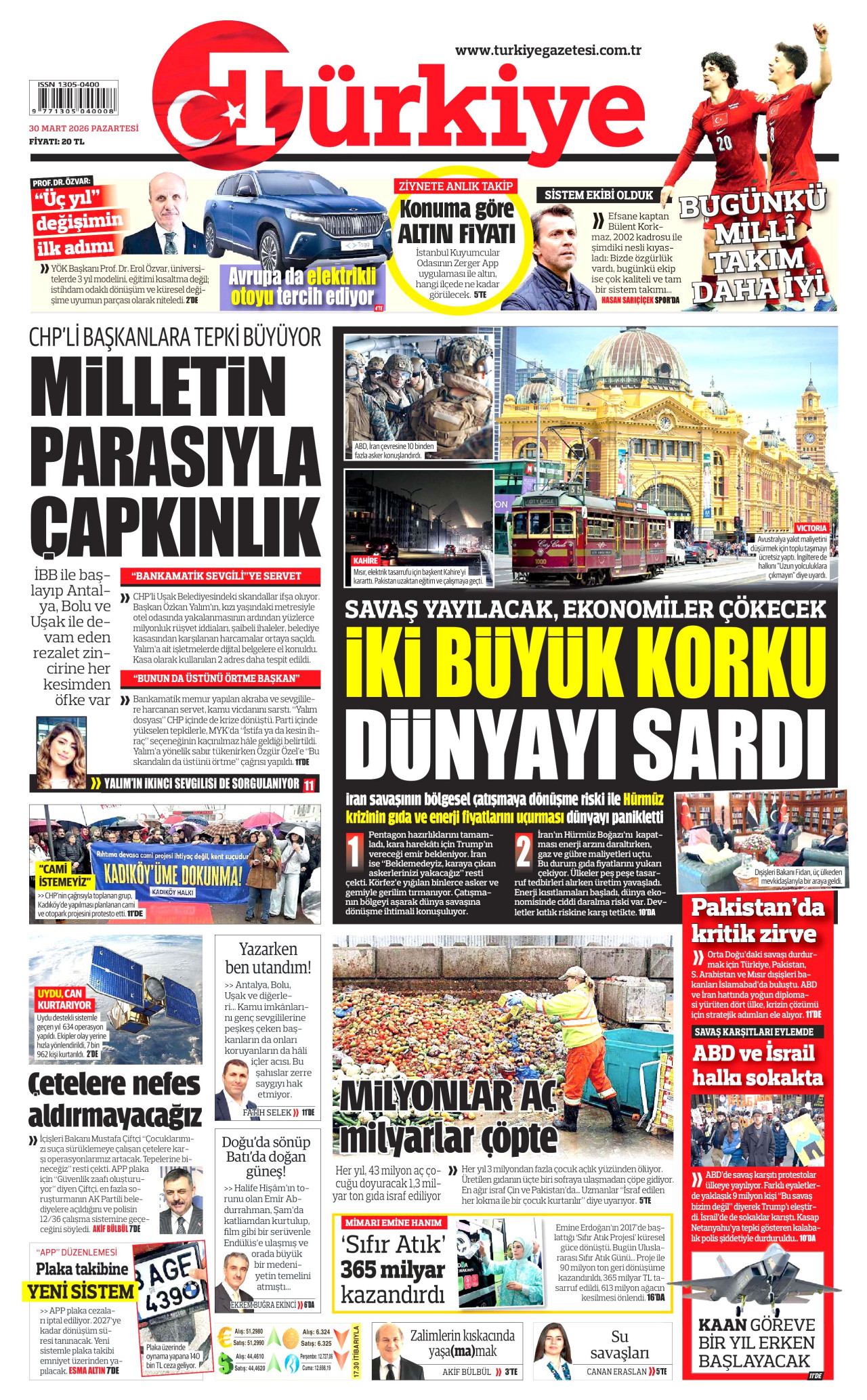 Türkiye Gazetesi Gazetesi Manşeti - 30.03.2026