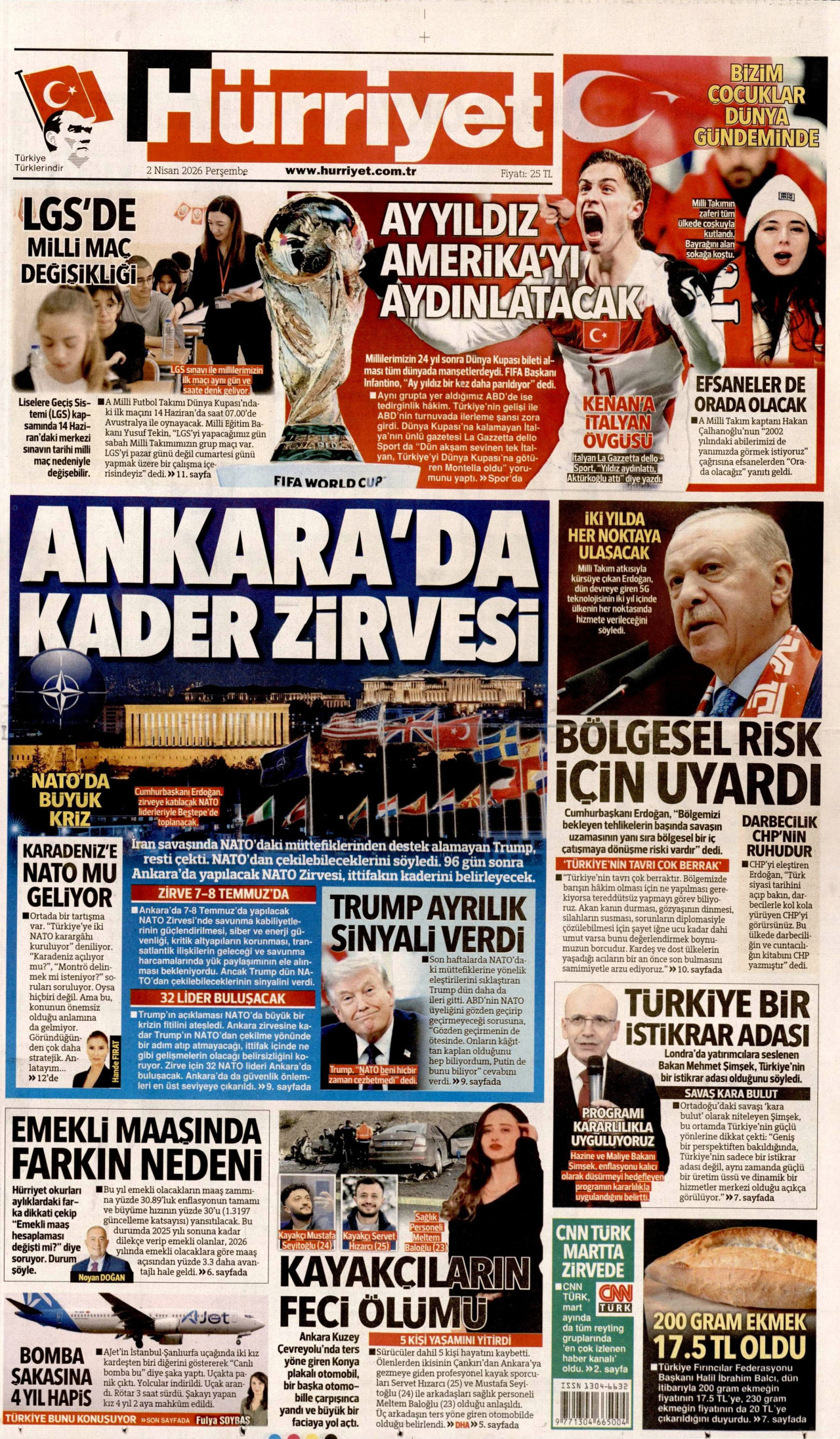 Hürriyet Gazetesi Manşeti - 02.04.2026