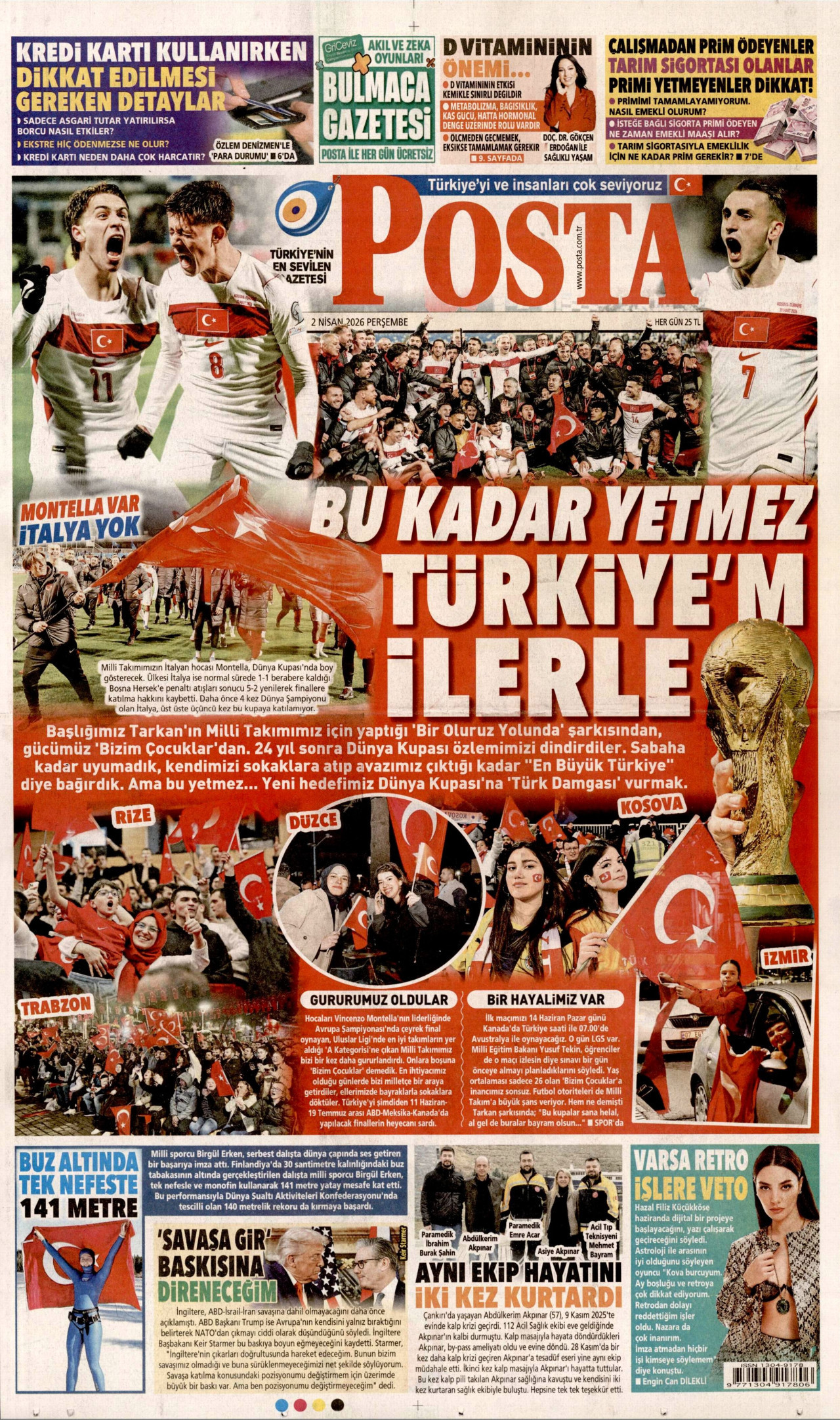 Posta Gazetesi Manşeti - 02.04.2026