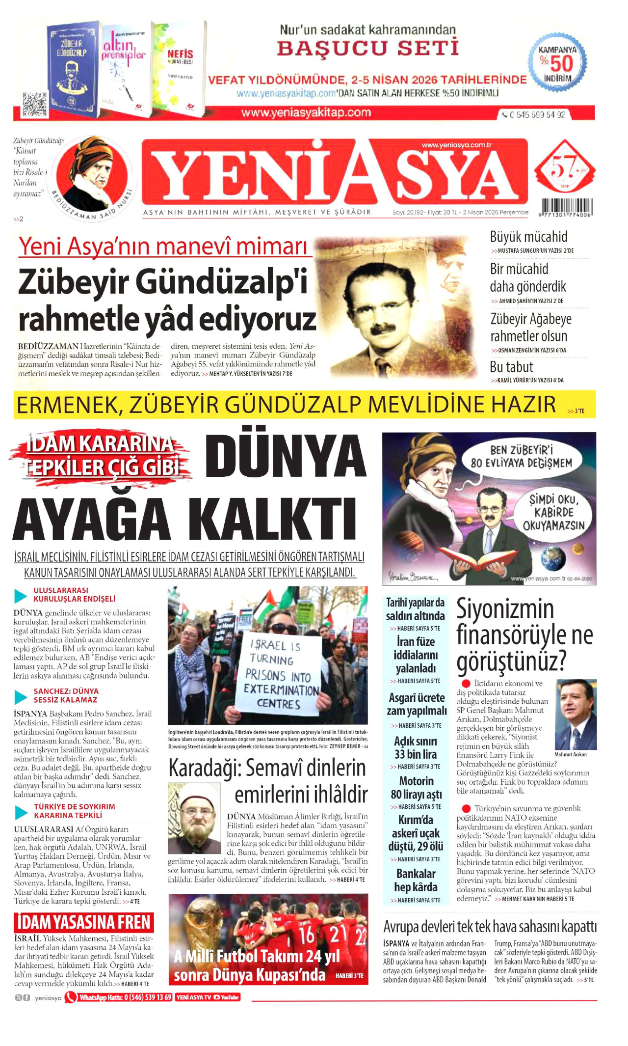 Yeni Asya Gazetesi Manşeti - 02.04.2026